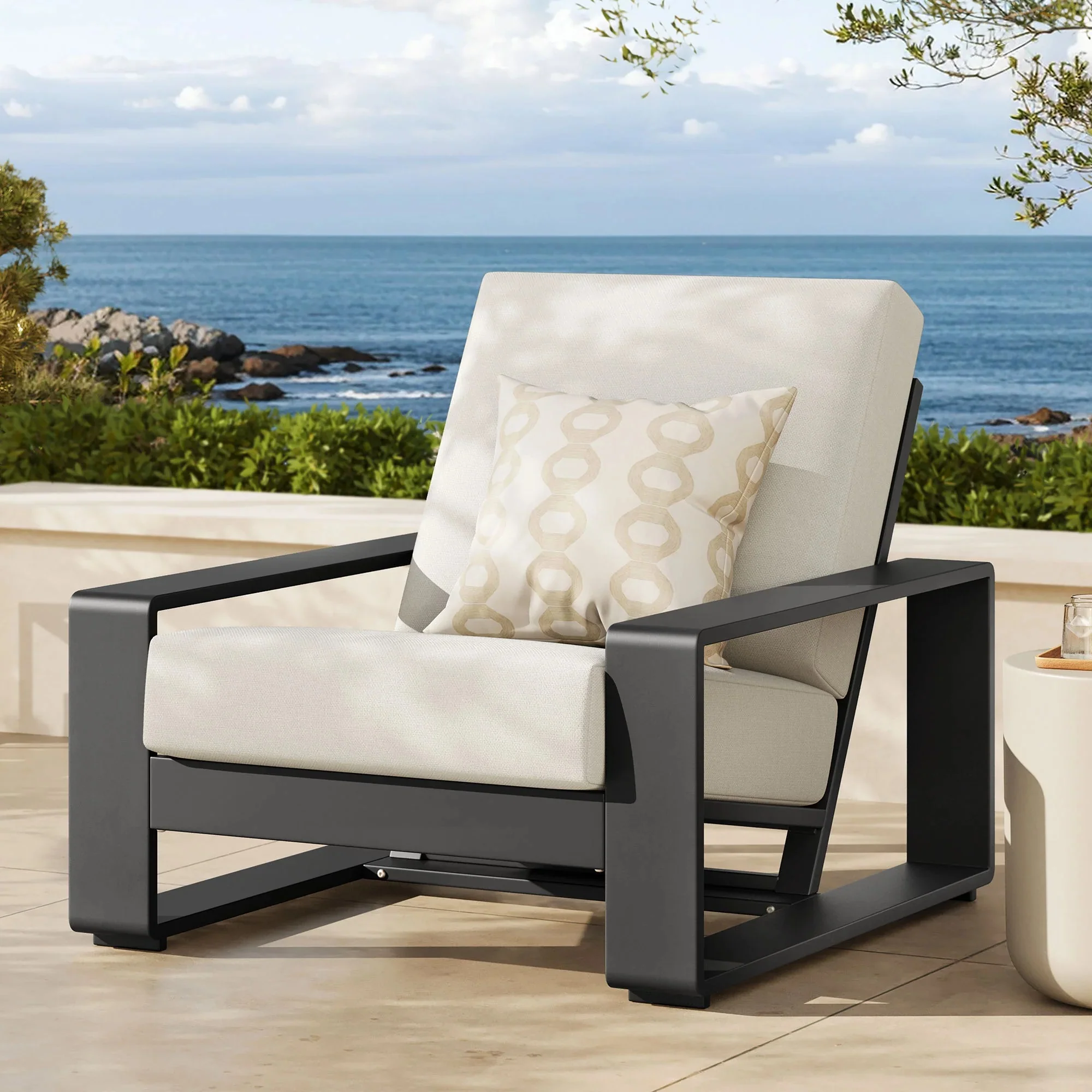 Lirienne Outdoor Patio Aluminum Armchair - Image 11