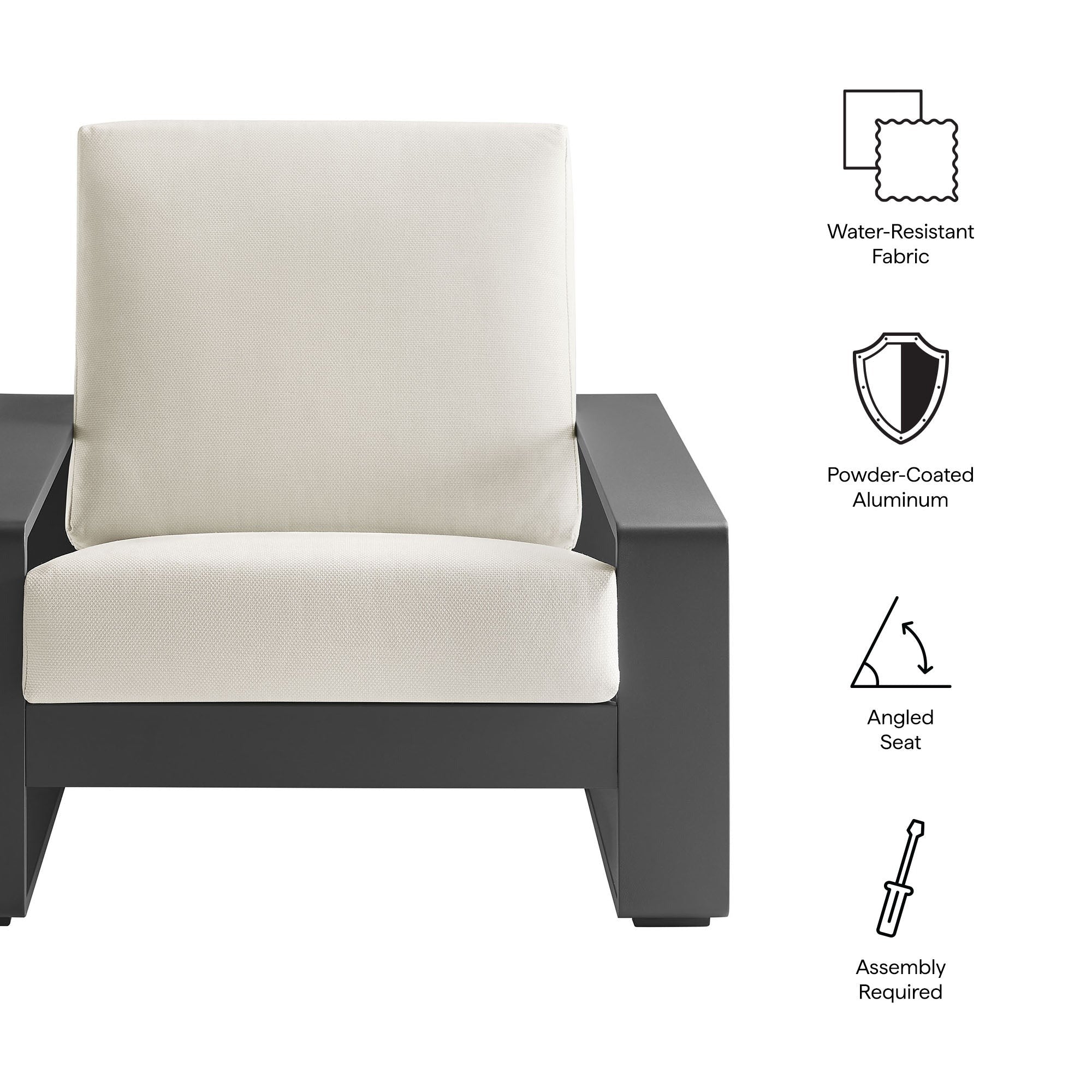 Lirienne Outdoor Patio Aluminum Armchair - Image 16