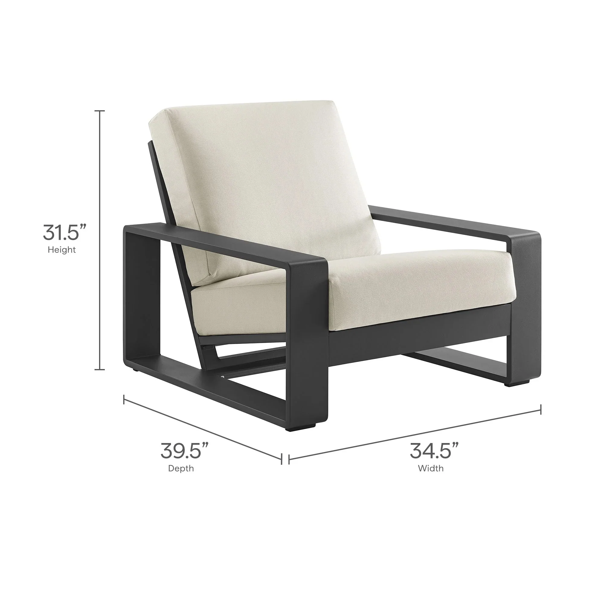 Lirienne Outdoor Patio Aluminum Armchair - Image 18