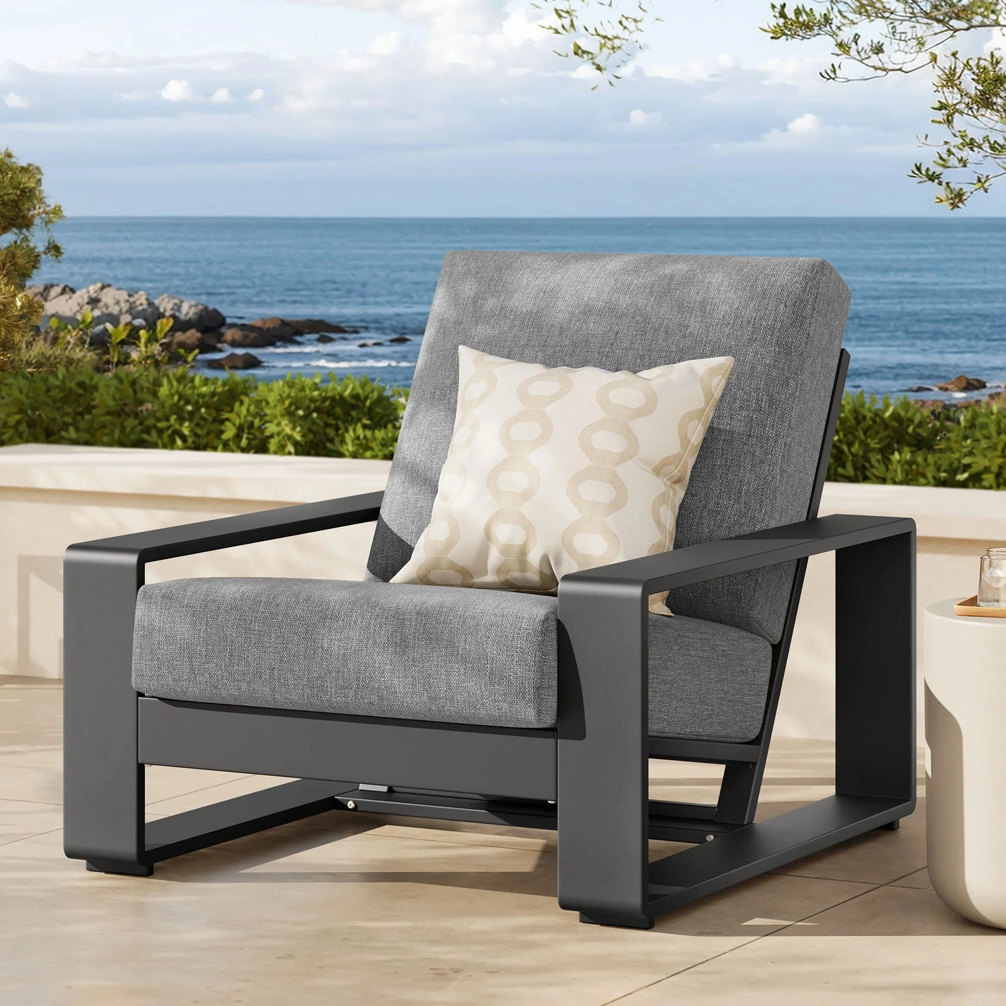 Lirienne Outdoor Patio Aluminum Armchair - Image 2