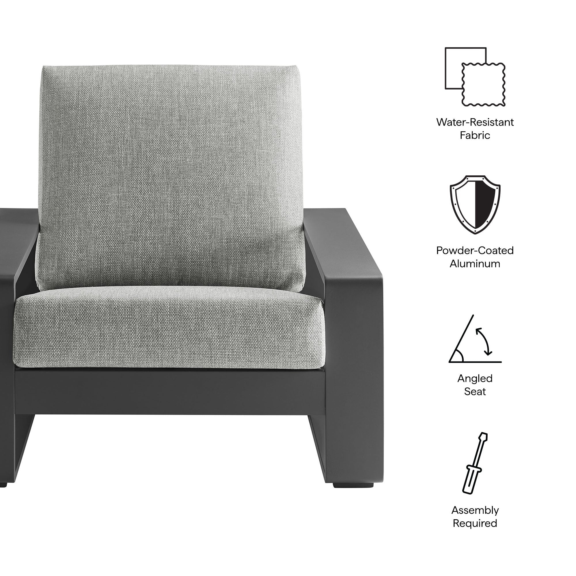 Lirienne Outdoor Patio Aluminum Armchair - Image 8