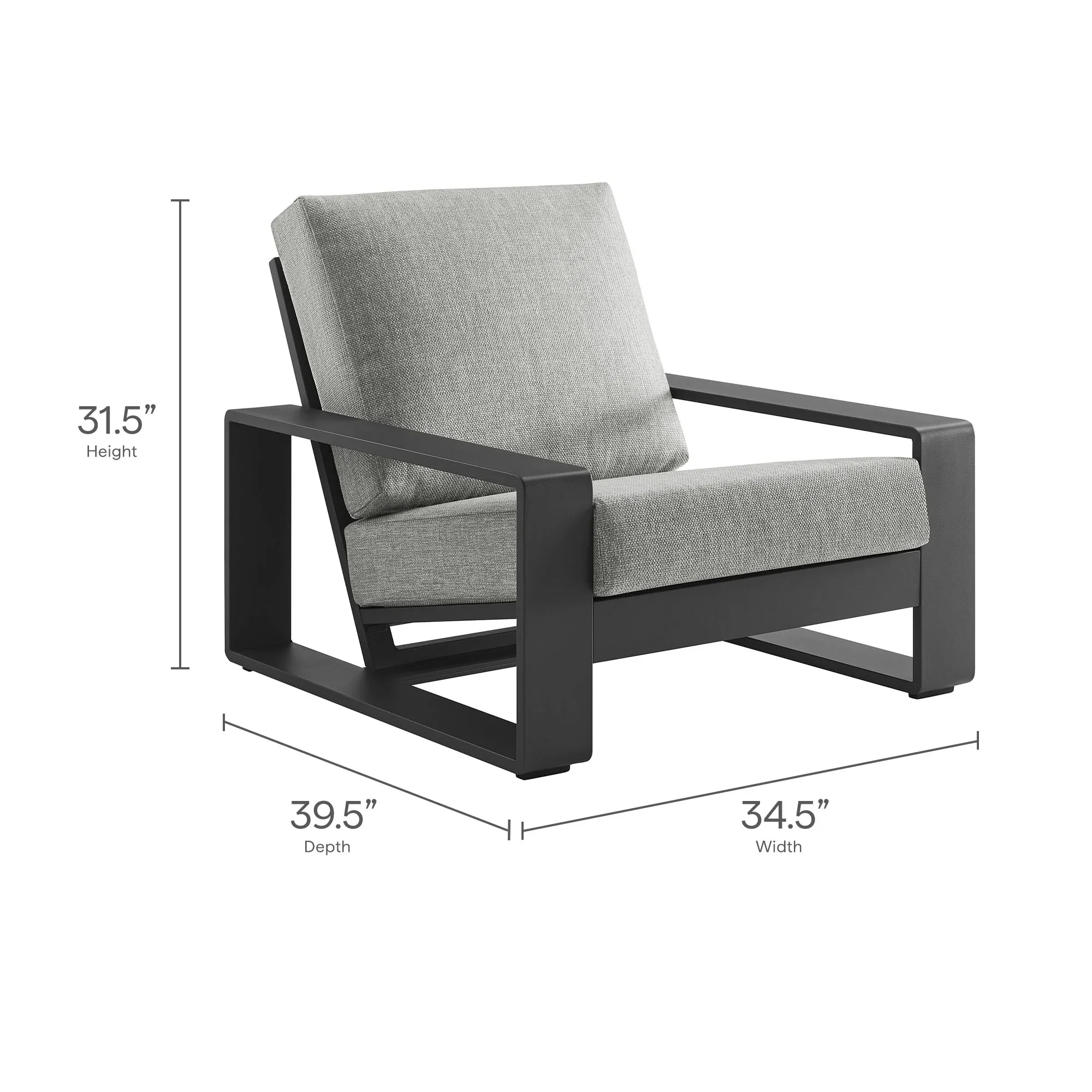 Lirienne Outdoor Patio Aluminum Armchair - Image 9