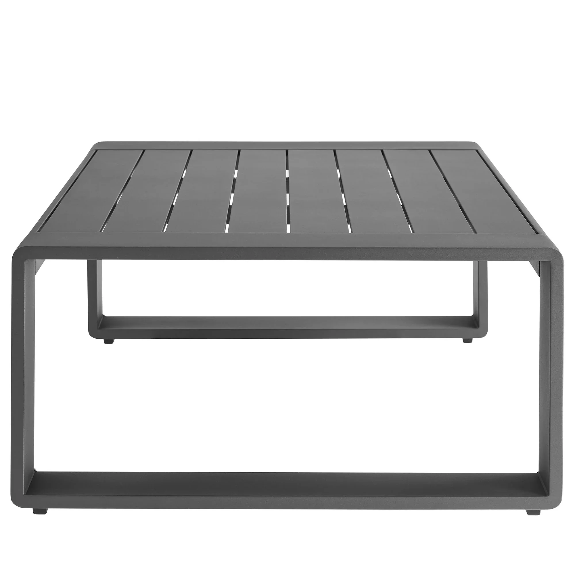 Lirienne Outdoor Patio Aluminum Coffee Table in Gray - Image 5