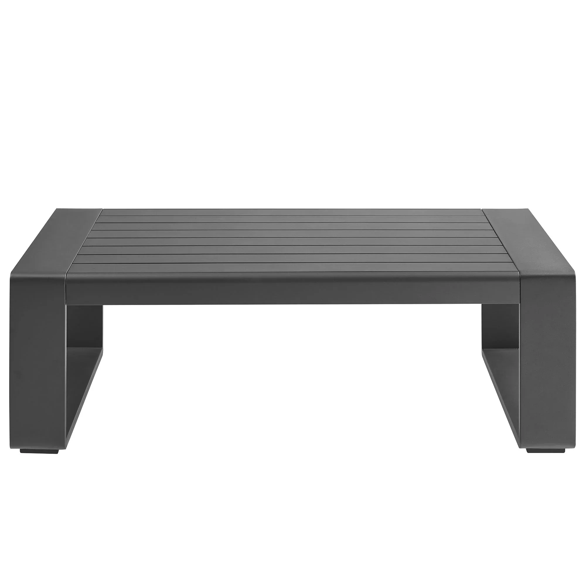 Lirienne Outdoor Patio Aluminum Coffee Table in Gray - Image 6