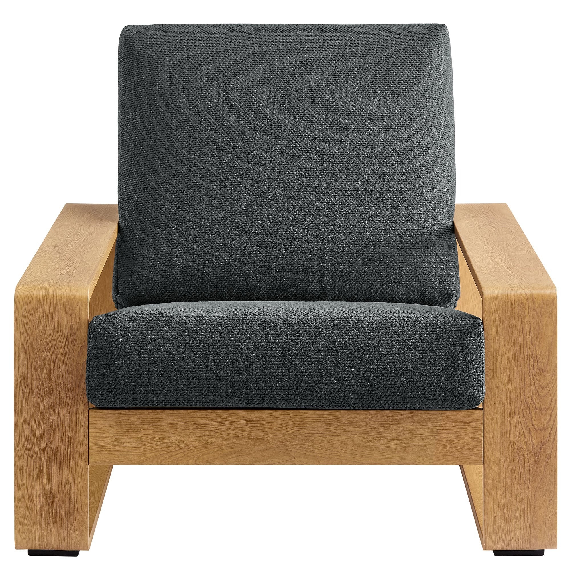 Lirienne Outdoor Patio Aluminum Faux Wood Armchair - Image 13