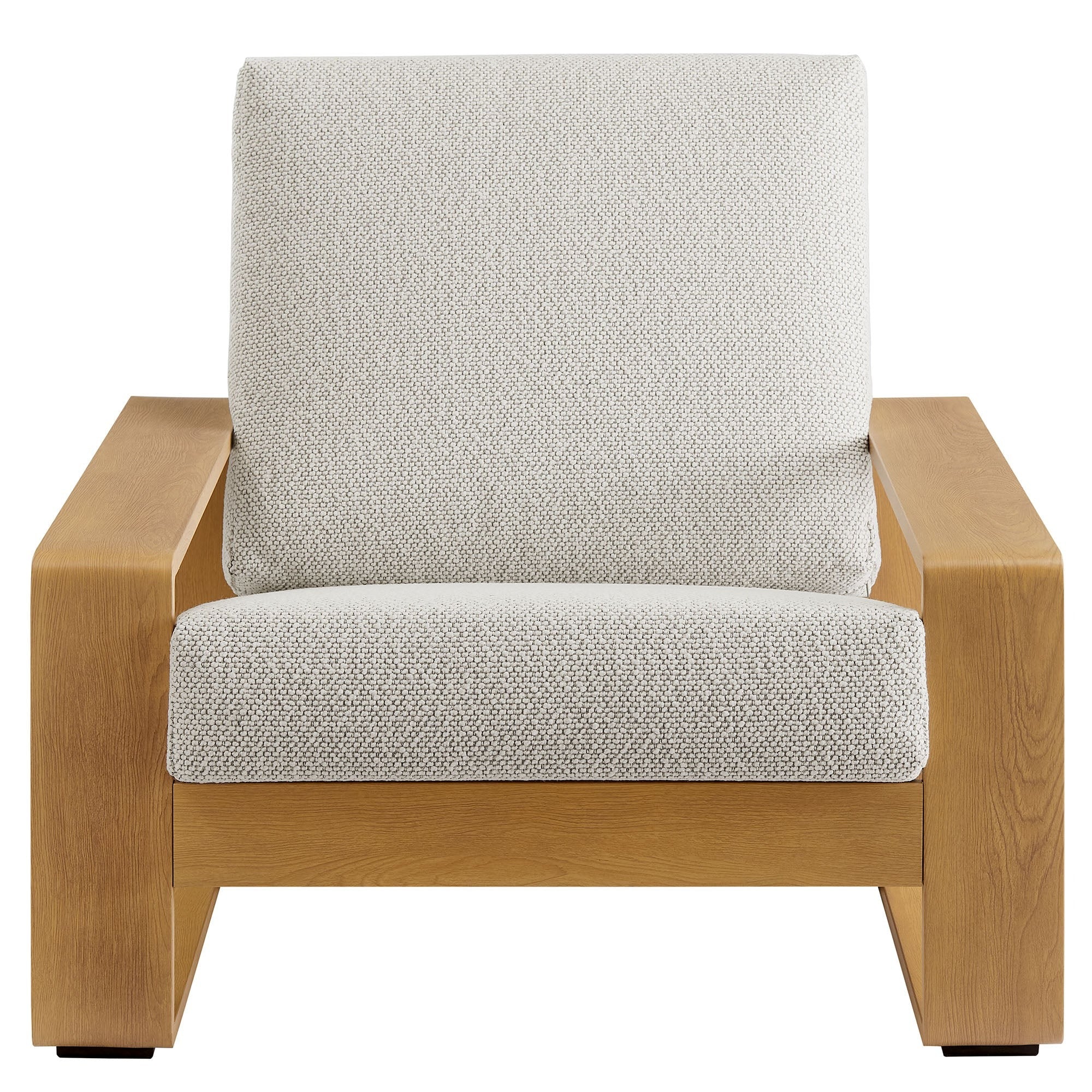 Lirienne Outdoor Patio Aluminum Faux Wood Armchair - Image 4
