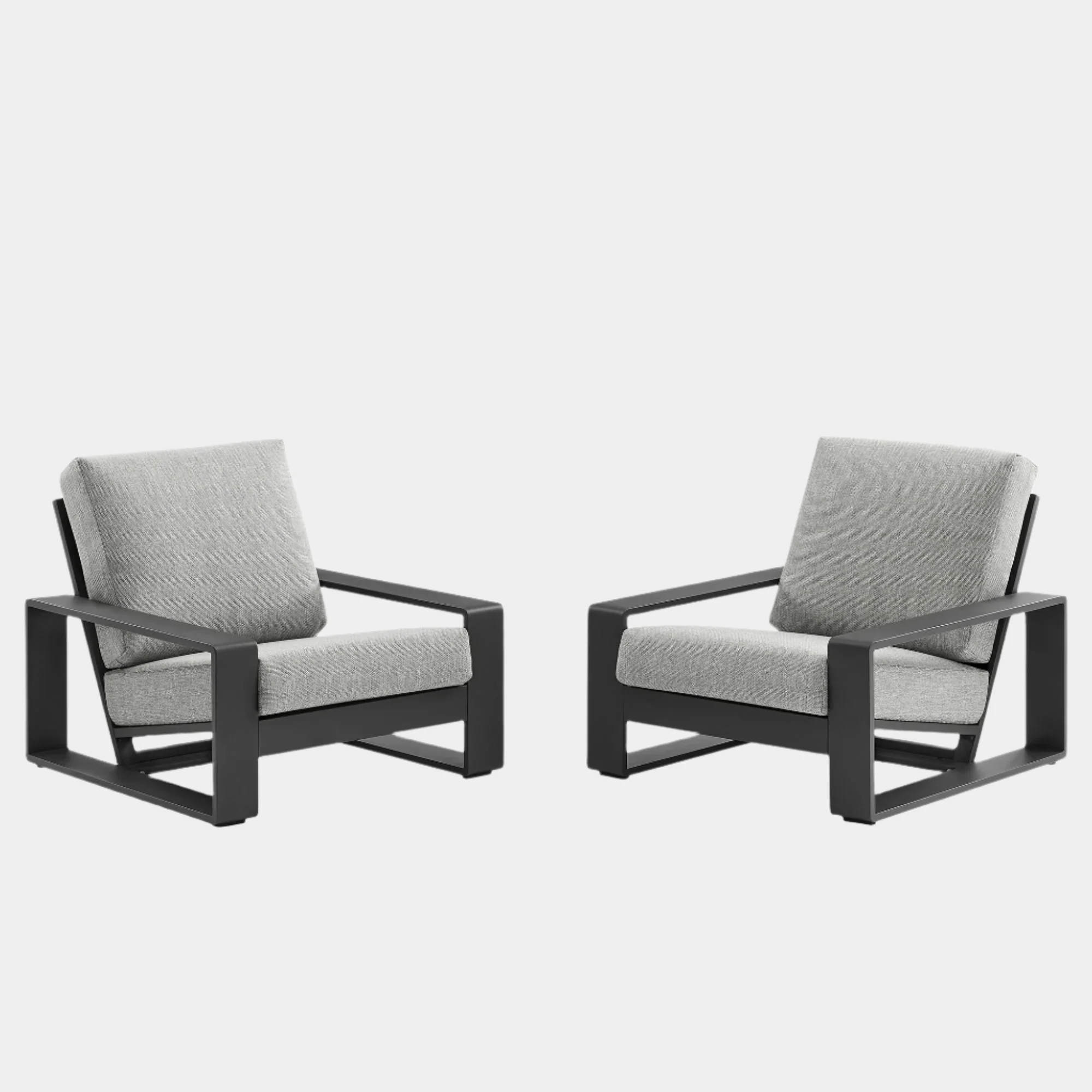 Lirienne Outdoor Patio Aluminum Faux Wood Armchairs Set of 2 - Image 4