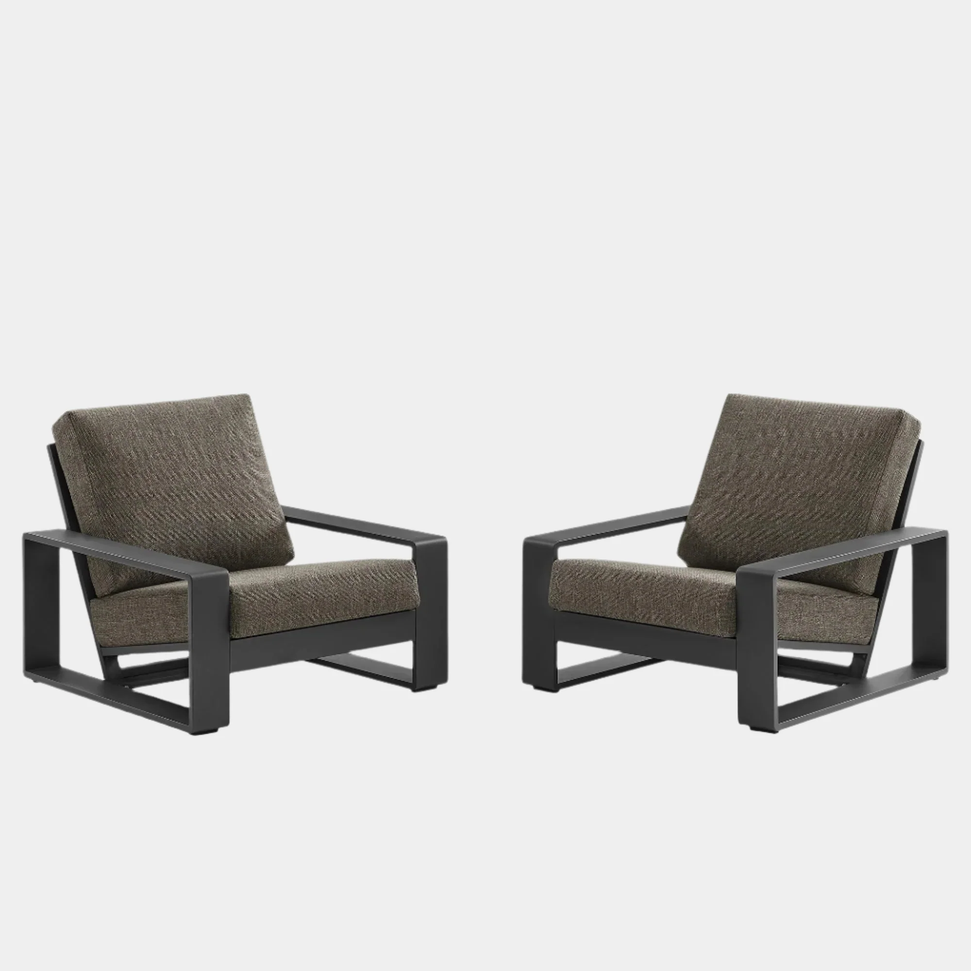 Lirienne Outdoor Patio Aluminum Faux Wood Armchairs Set of 2 - Image 7