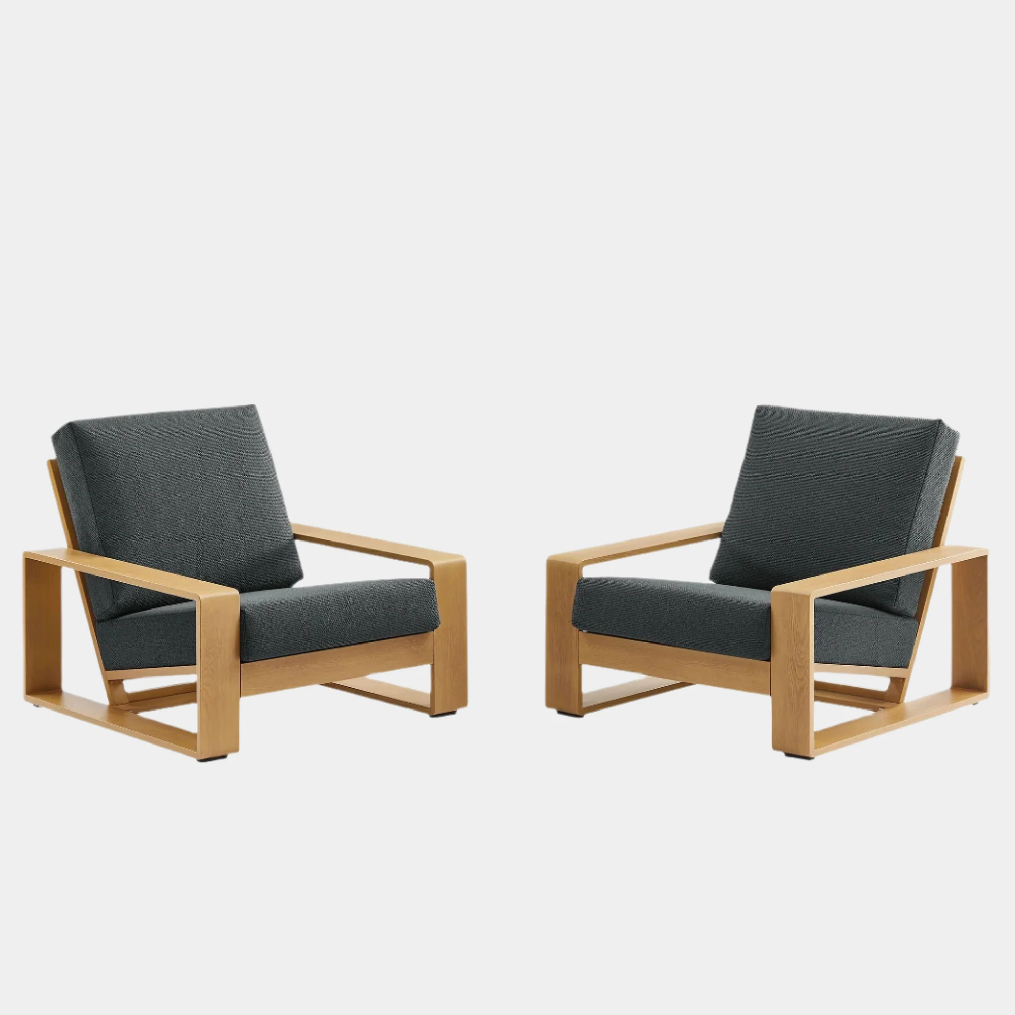 Lirienne Outdoor Patio Aluminum Faux Wood Armchairs Set of 2 - Image 4
