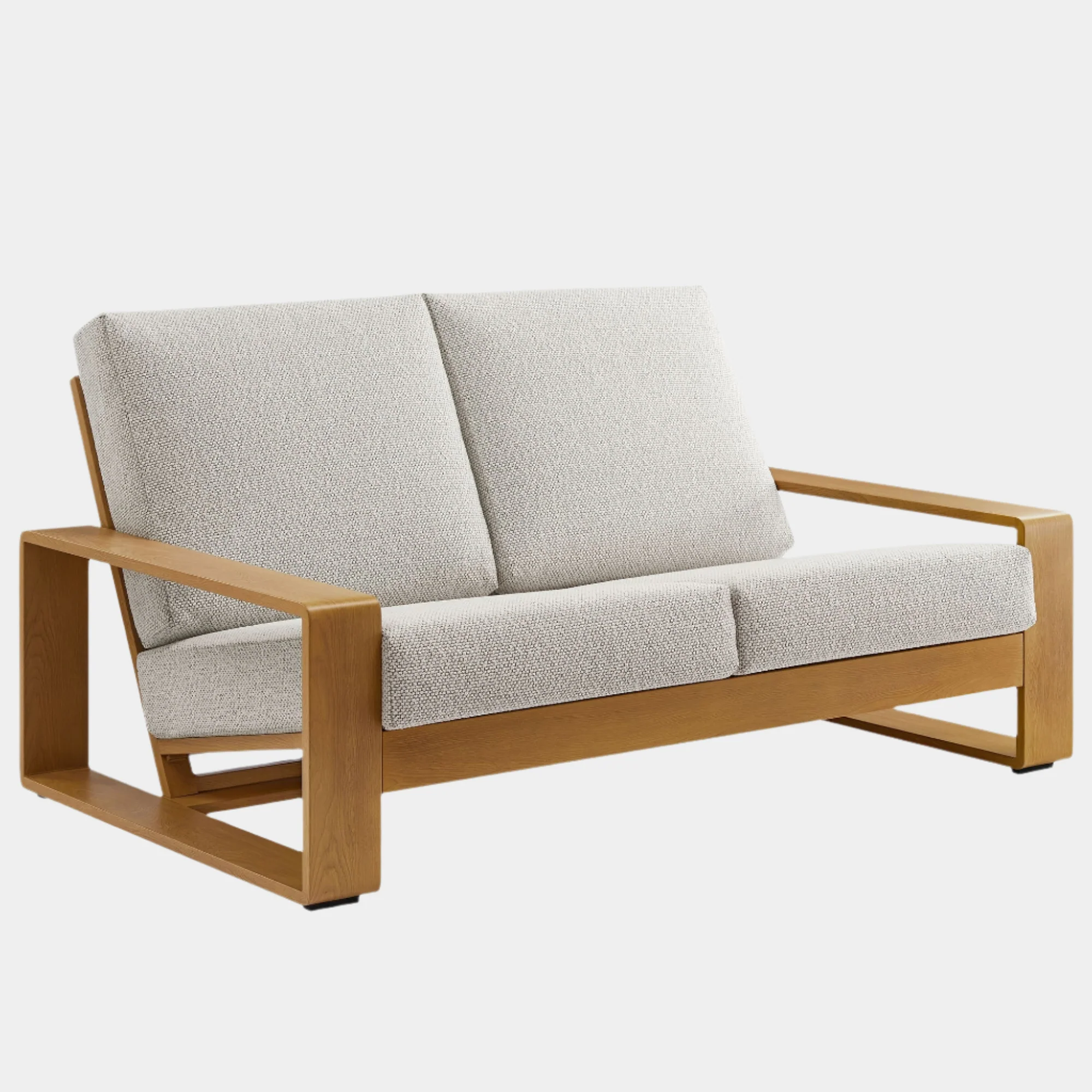 Lirienne Outdoor Patio Aluminum Faux Wood Loveseat