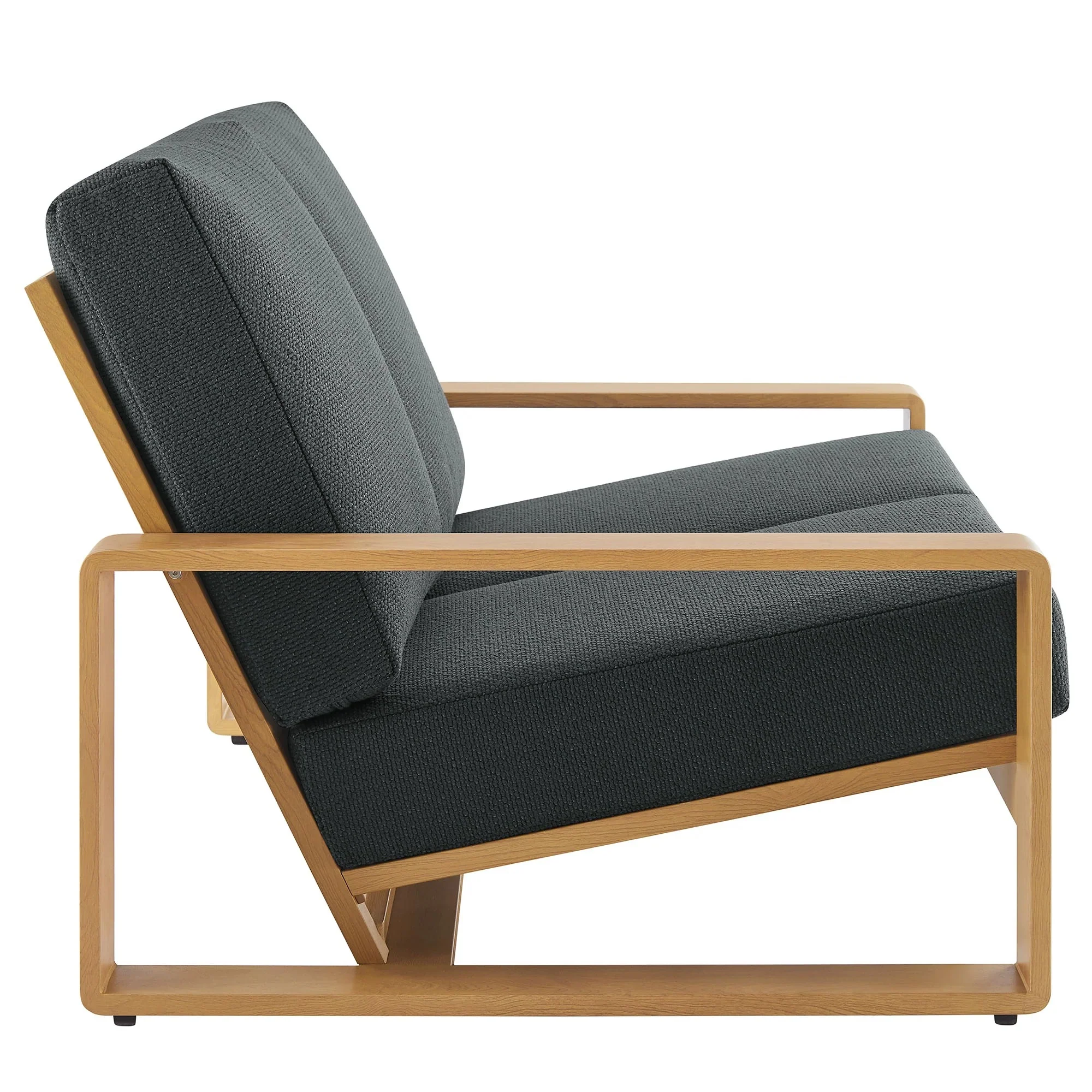 Lirienne Outdoor Patio Aluminum Faux Wood Loveseat - Image 15