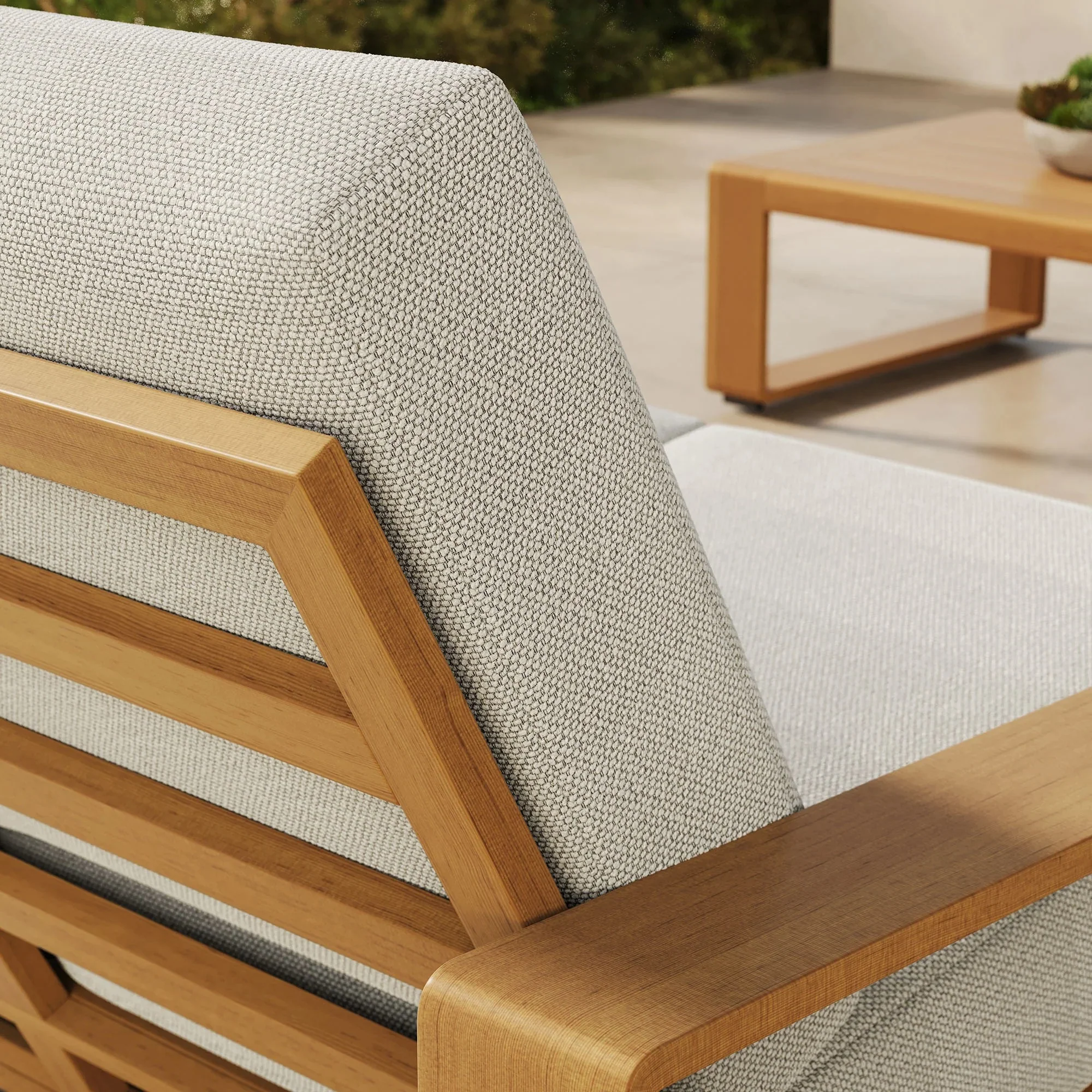 Lirienne Outdoor Patio Aluminum Faux Wood Loveseat - Image 3
