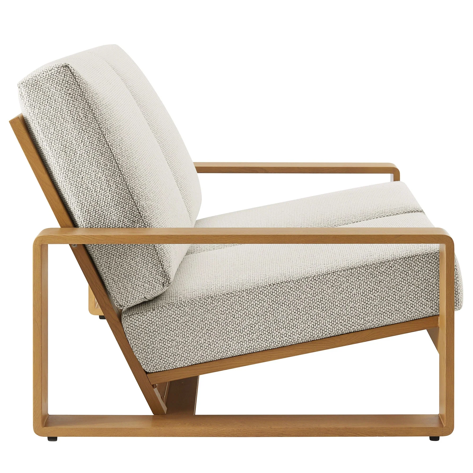 Lirienne Outdoor Patio Aluminum Faux Wood Loveseat - Image 5