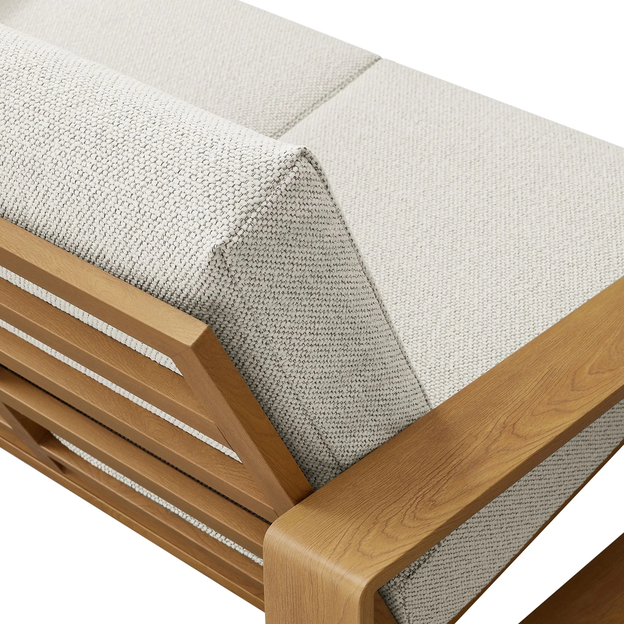 Lirienne Outdoor Patio Aluminum Faux Wood Loveseat - Image 7