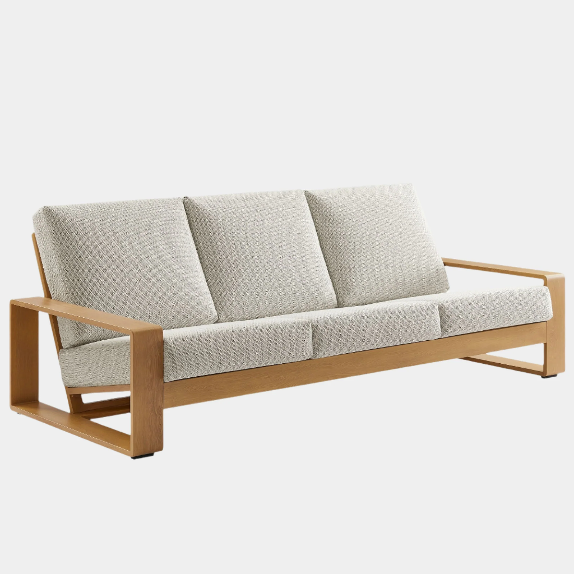 Lirienne Outdoor Patio Aluminum Faux Wood Sofa