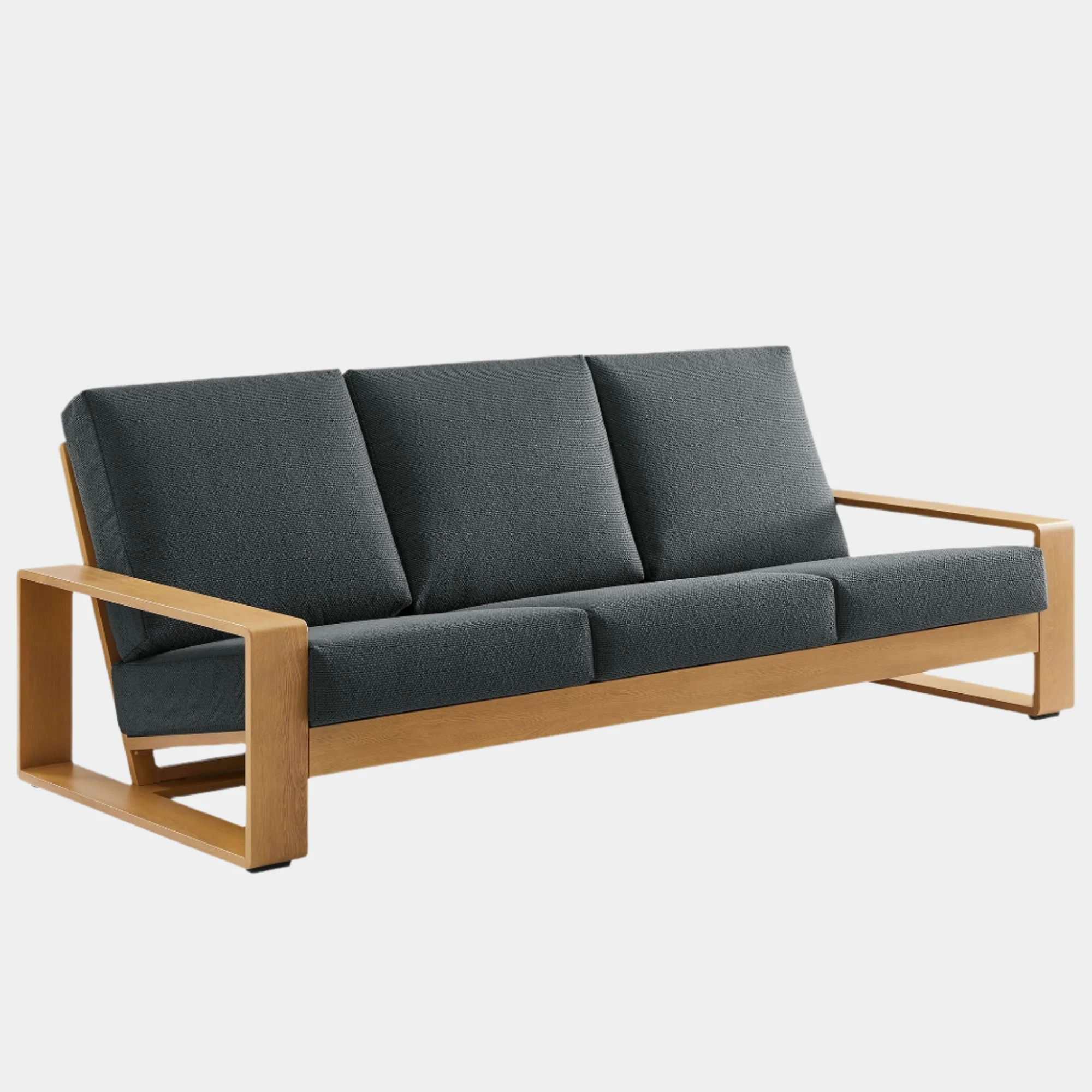 Lirienne Outdoor Patio Aluminum Faux Wood Sofa - Image 10
