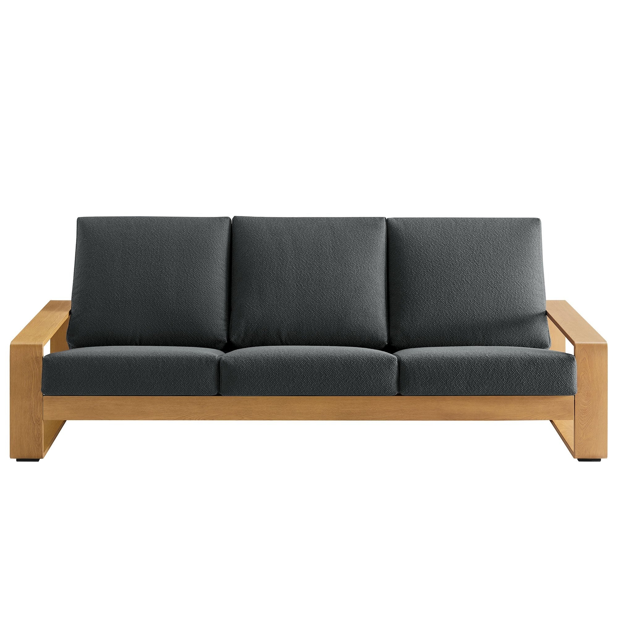 Lirienne Outdoor Patio Aluminum Faux Wood Sofa - Image 13