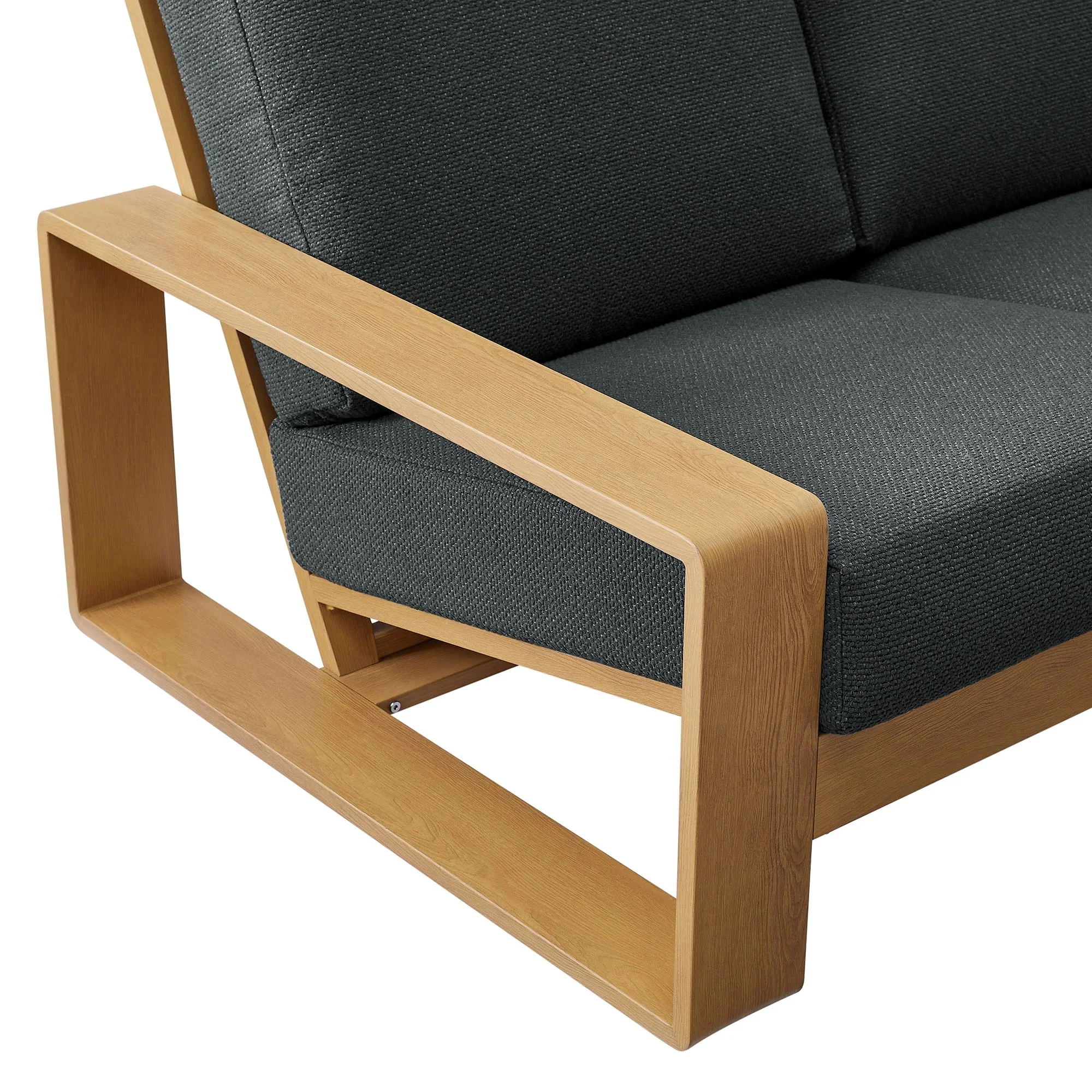 Lirienne Outdoor Patio Aluminum Faux Wood Sofa - Image 15