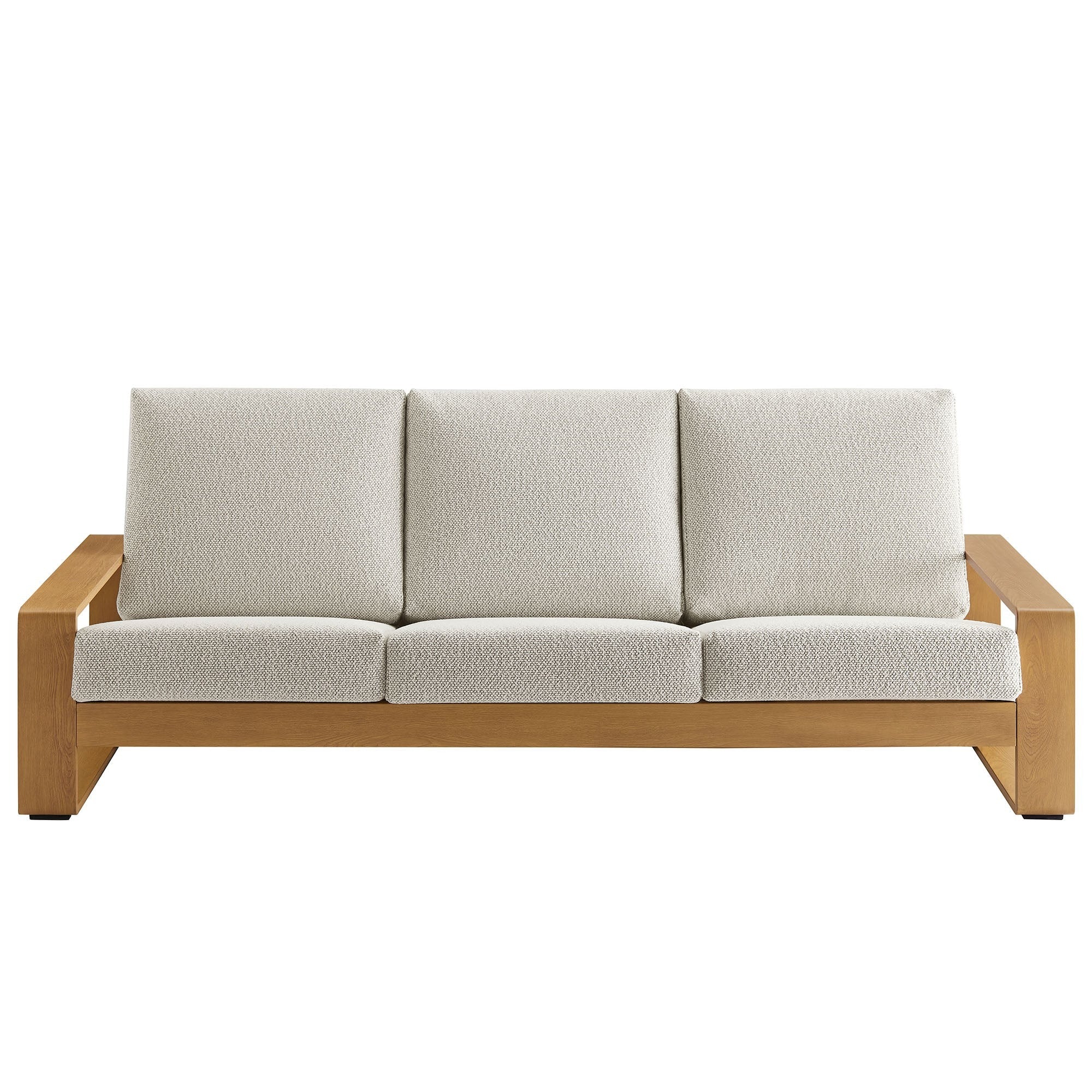 Lirienne Outdoor Patio Aluminum Faux Wood Sofa - Image 4