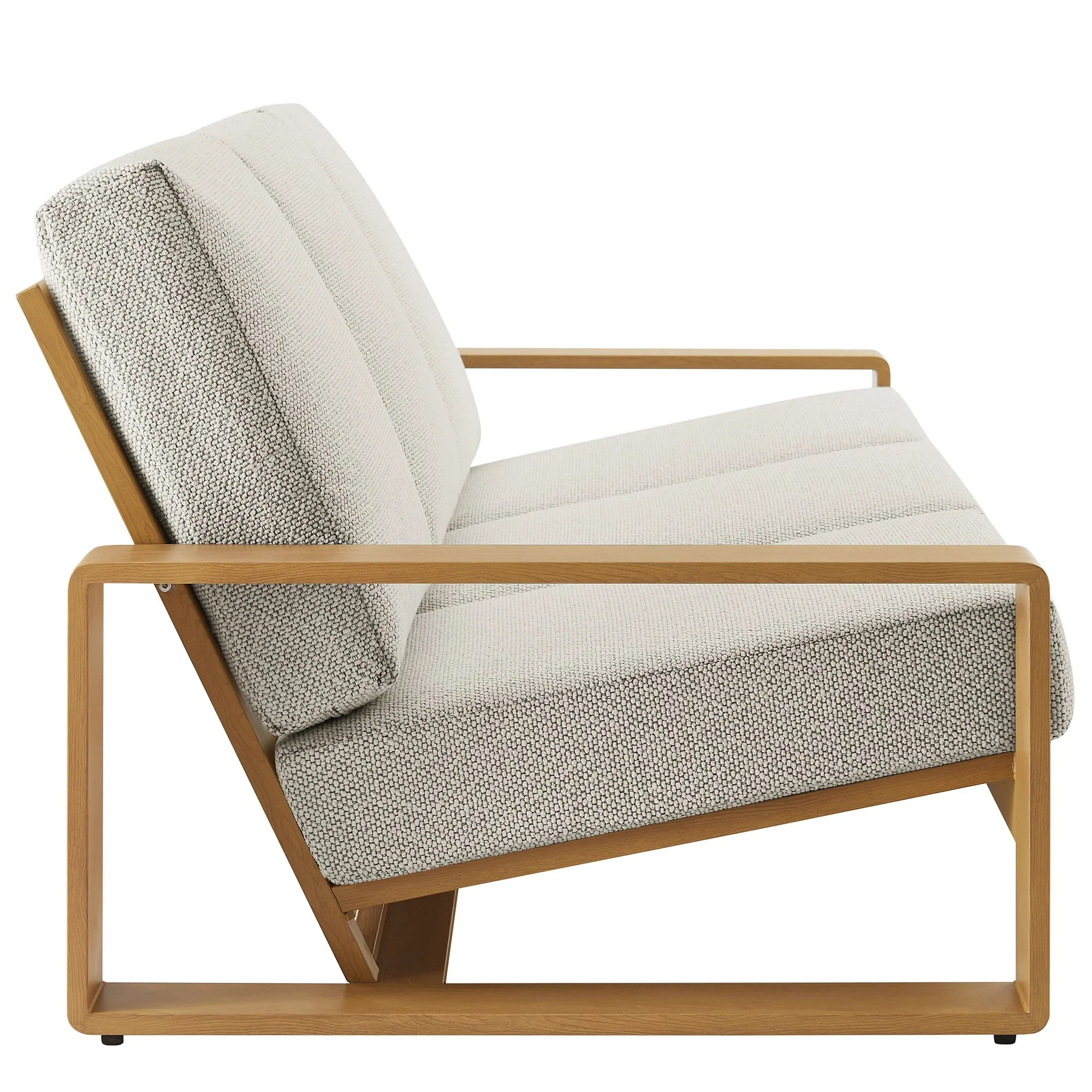 Lirienne Outdoor Patio Aluminum Faux Wood Sofa - Image 5