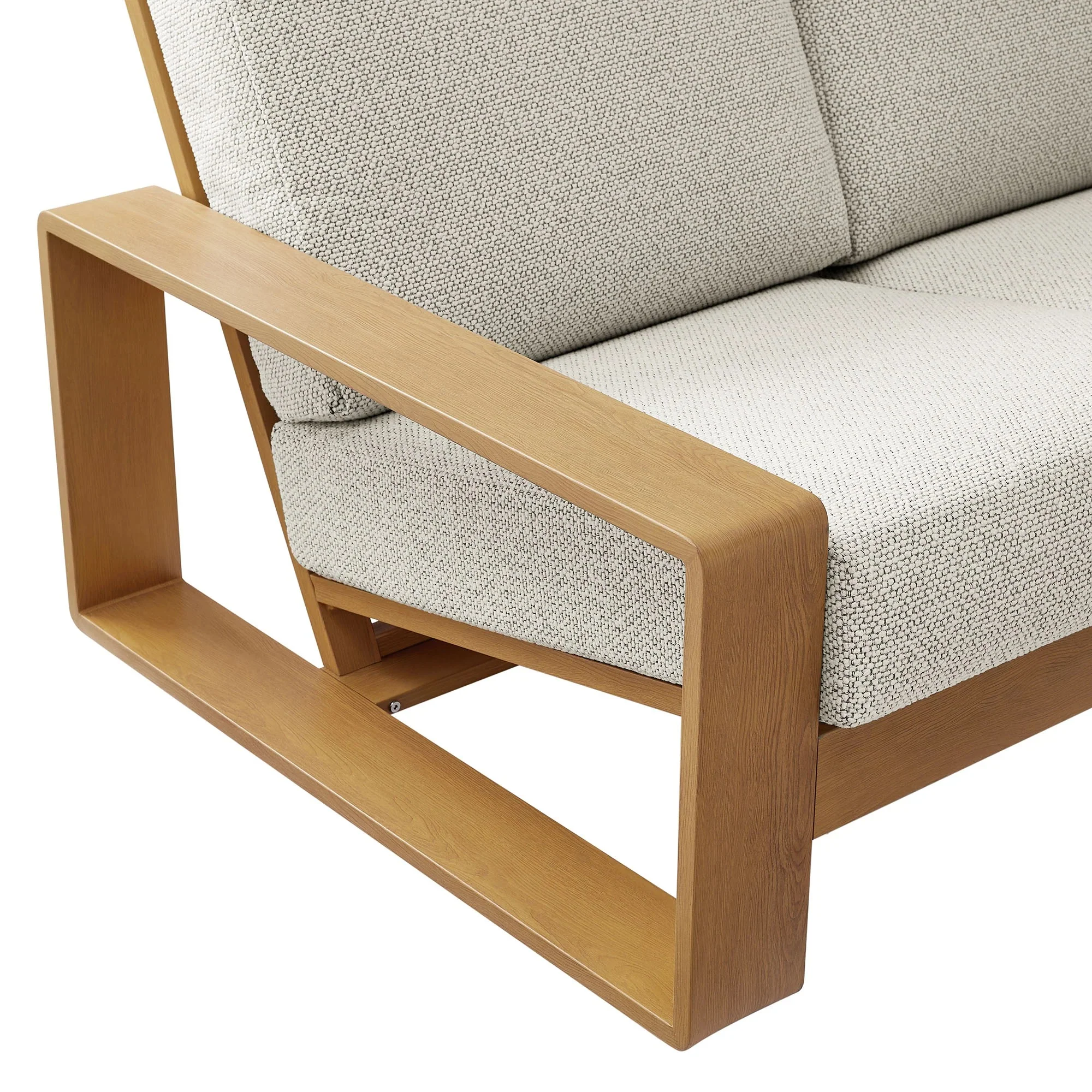 Lirienne Outdoor Patio Aluminum Faux Wood Sofa - Image 7