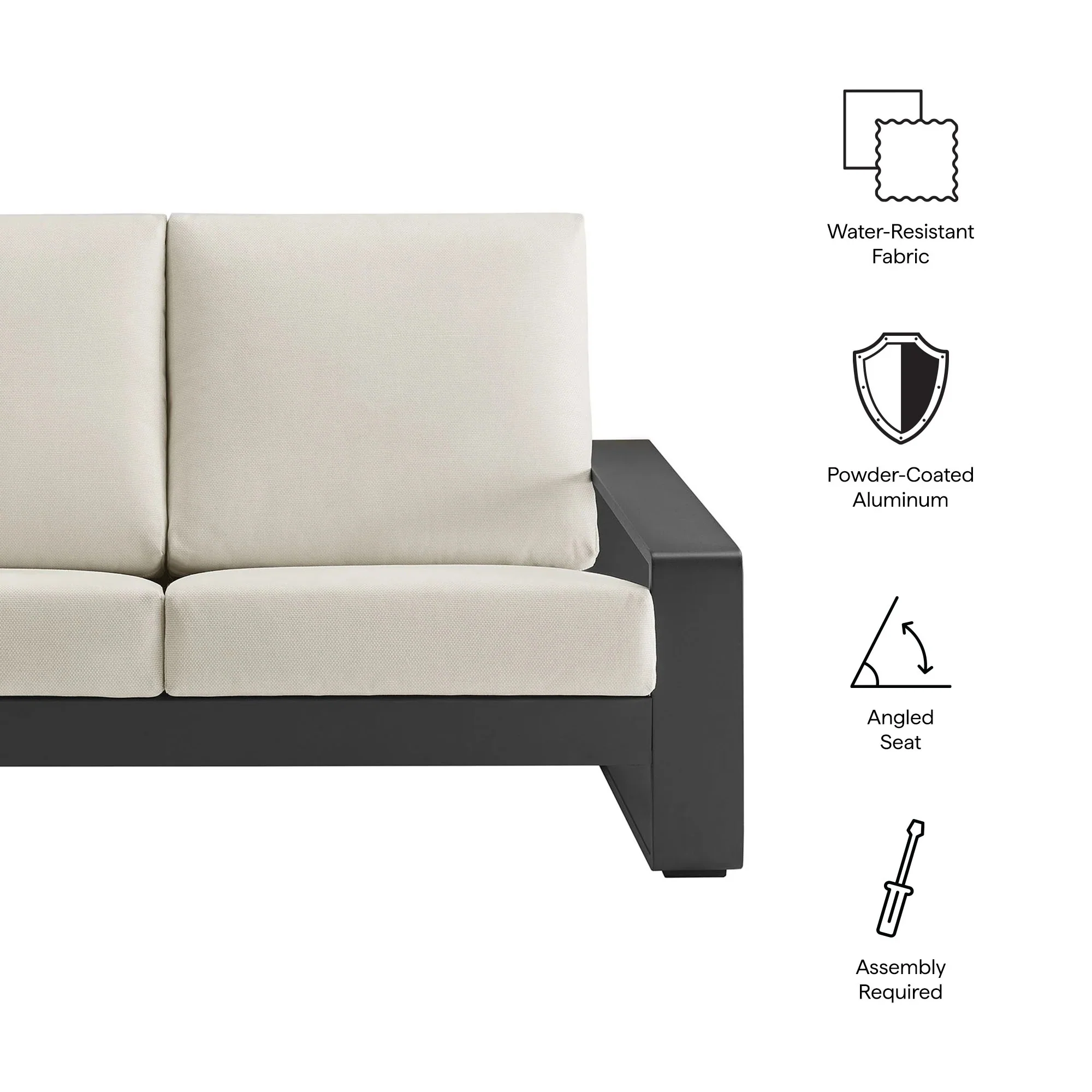 Lirienne Outdoor Patio Aluminum Loveseat - Image 17