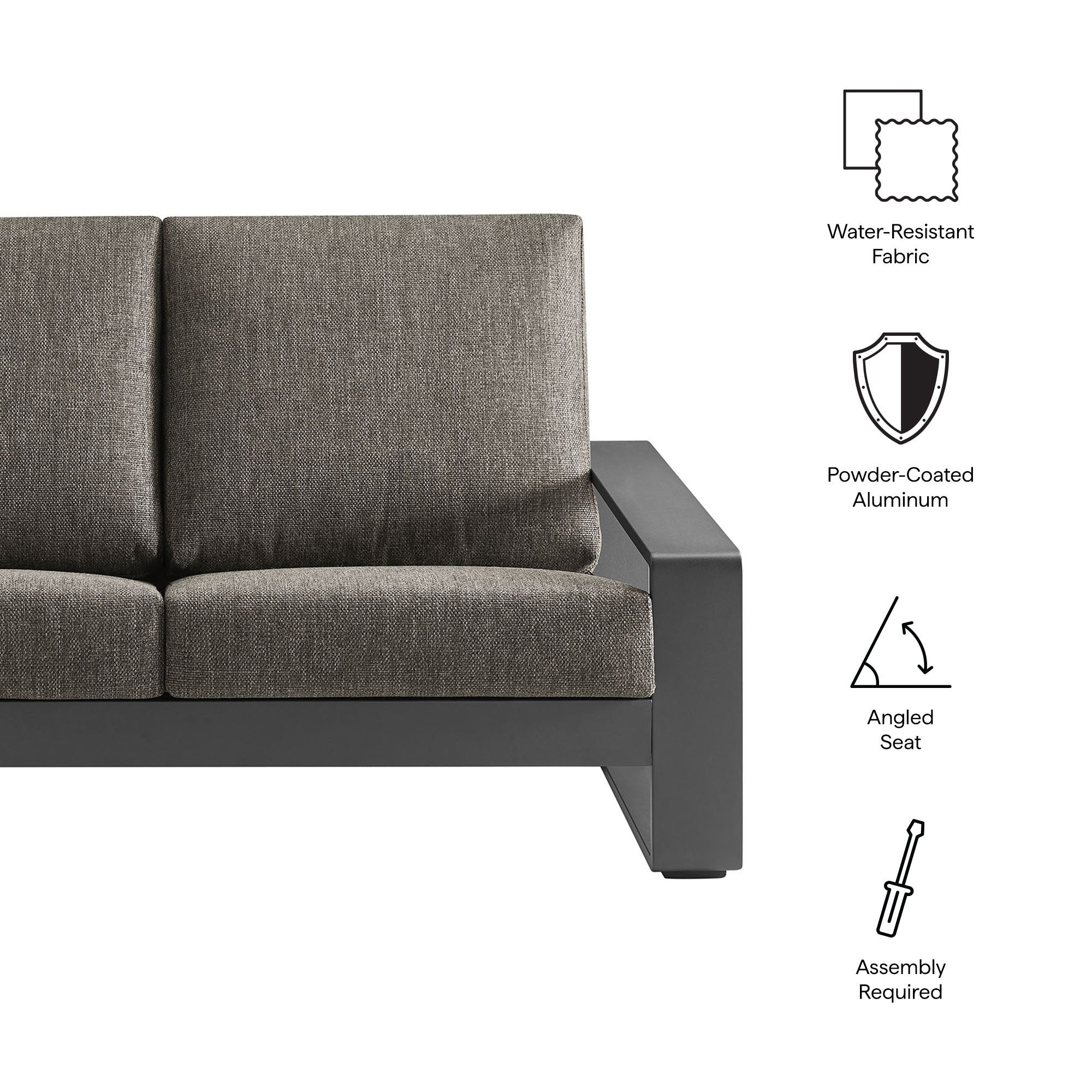 Lirienne Outdoor Patio Aluminum Loveseat - Image 26