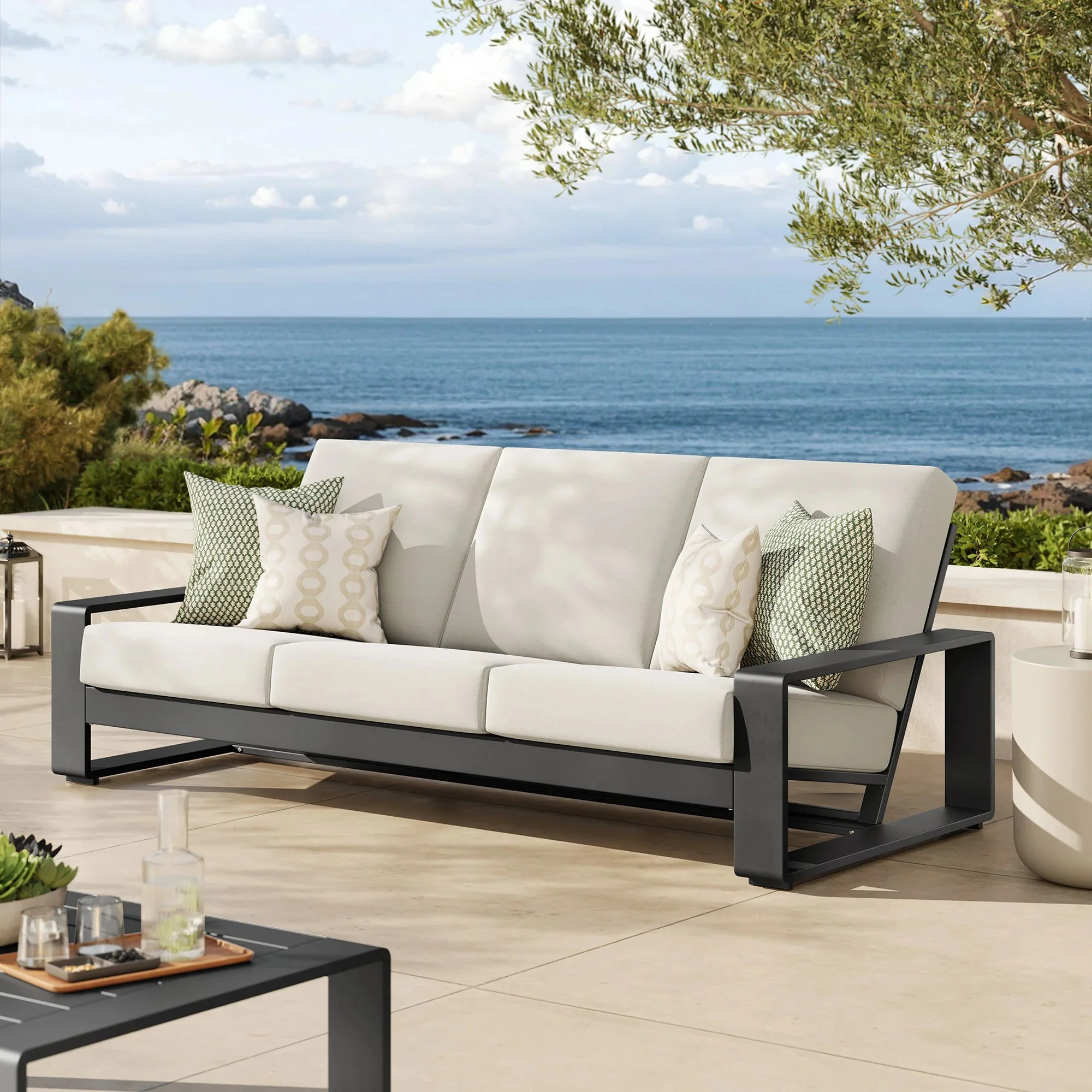 Lirienne Outdoor Patio Aluminum Sofa - Image 11