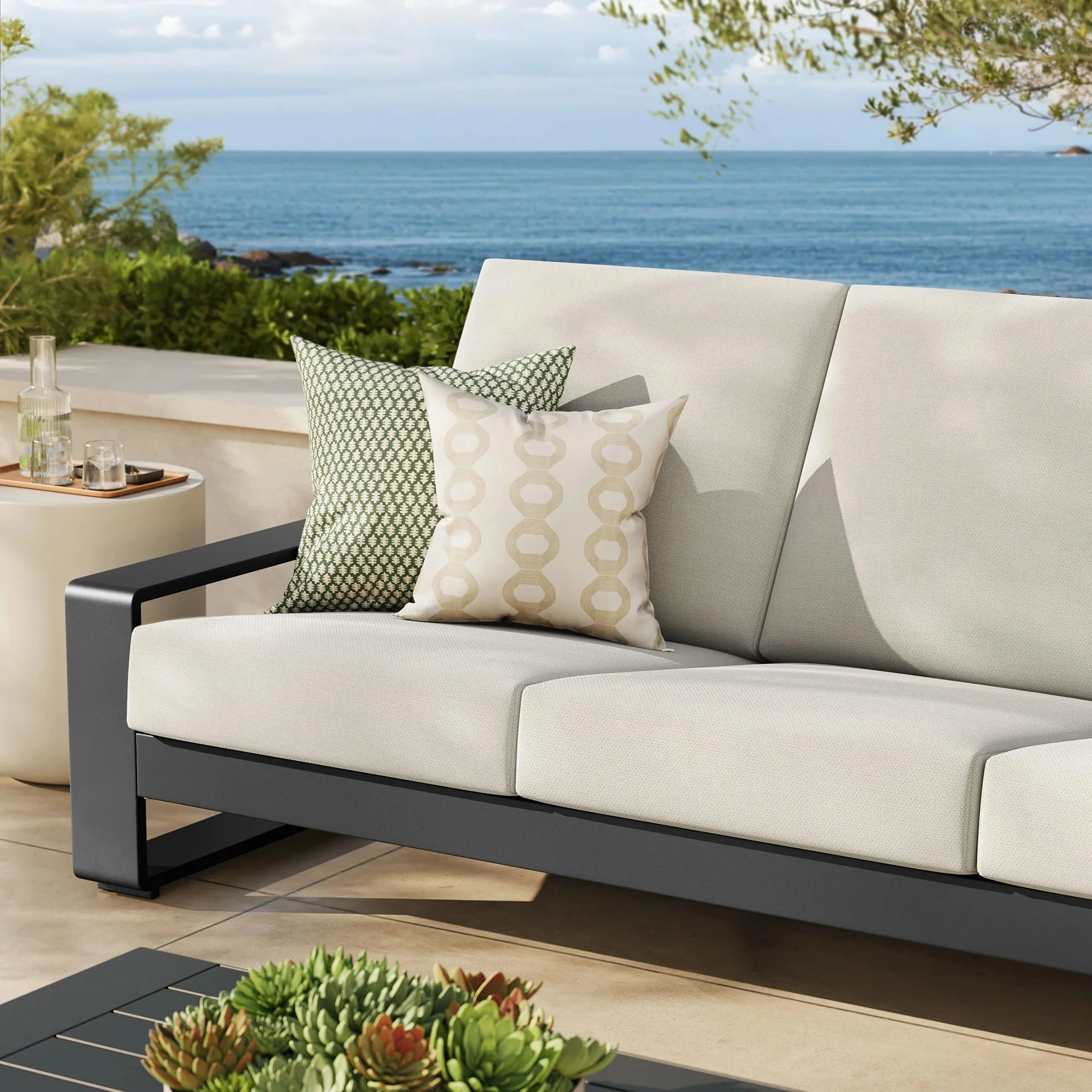 Lirienne Outdoor Patio Aluminum Sofa - Image 12