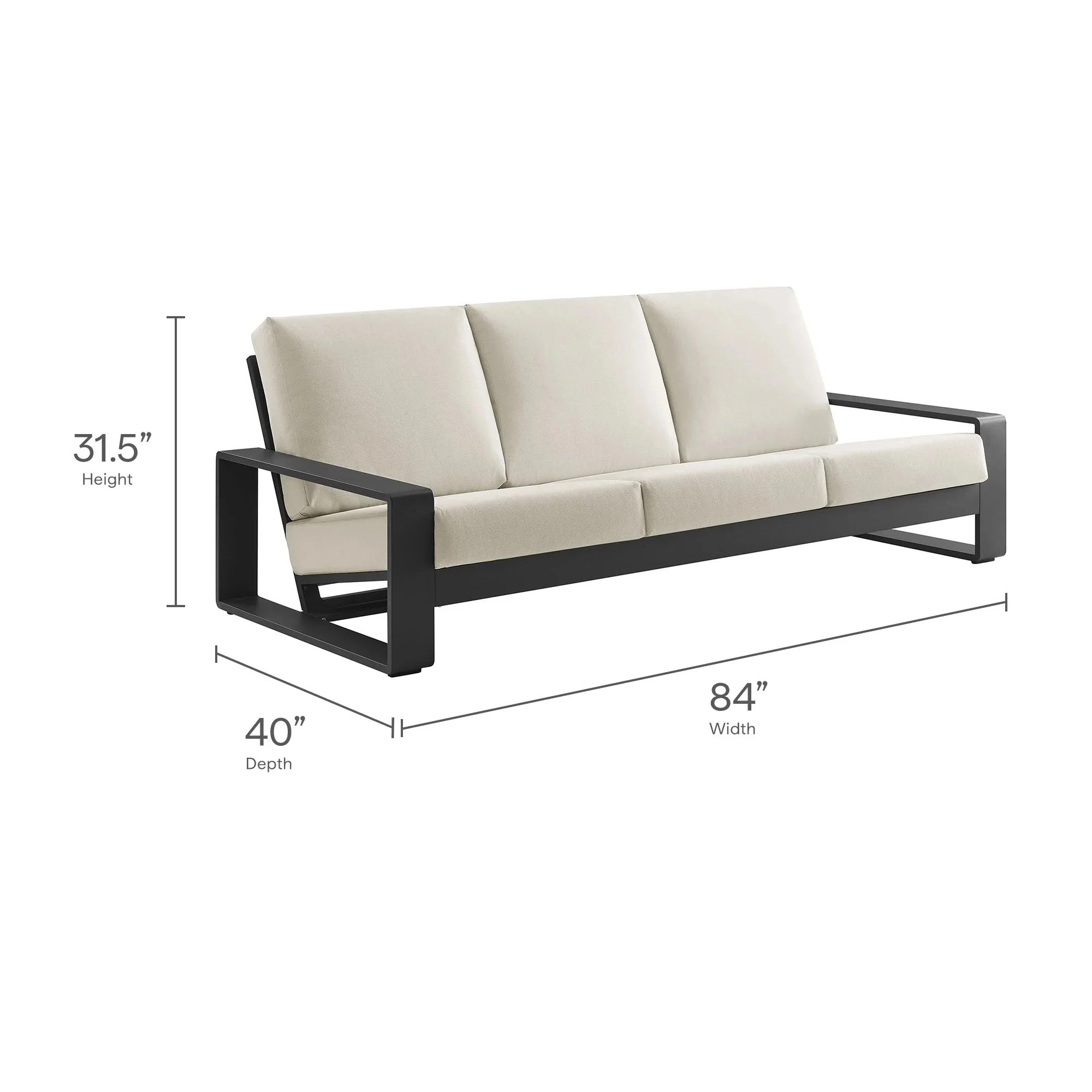 Lirienne Outdoor Patio Aluminum Sofa - Image 18