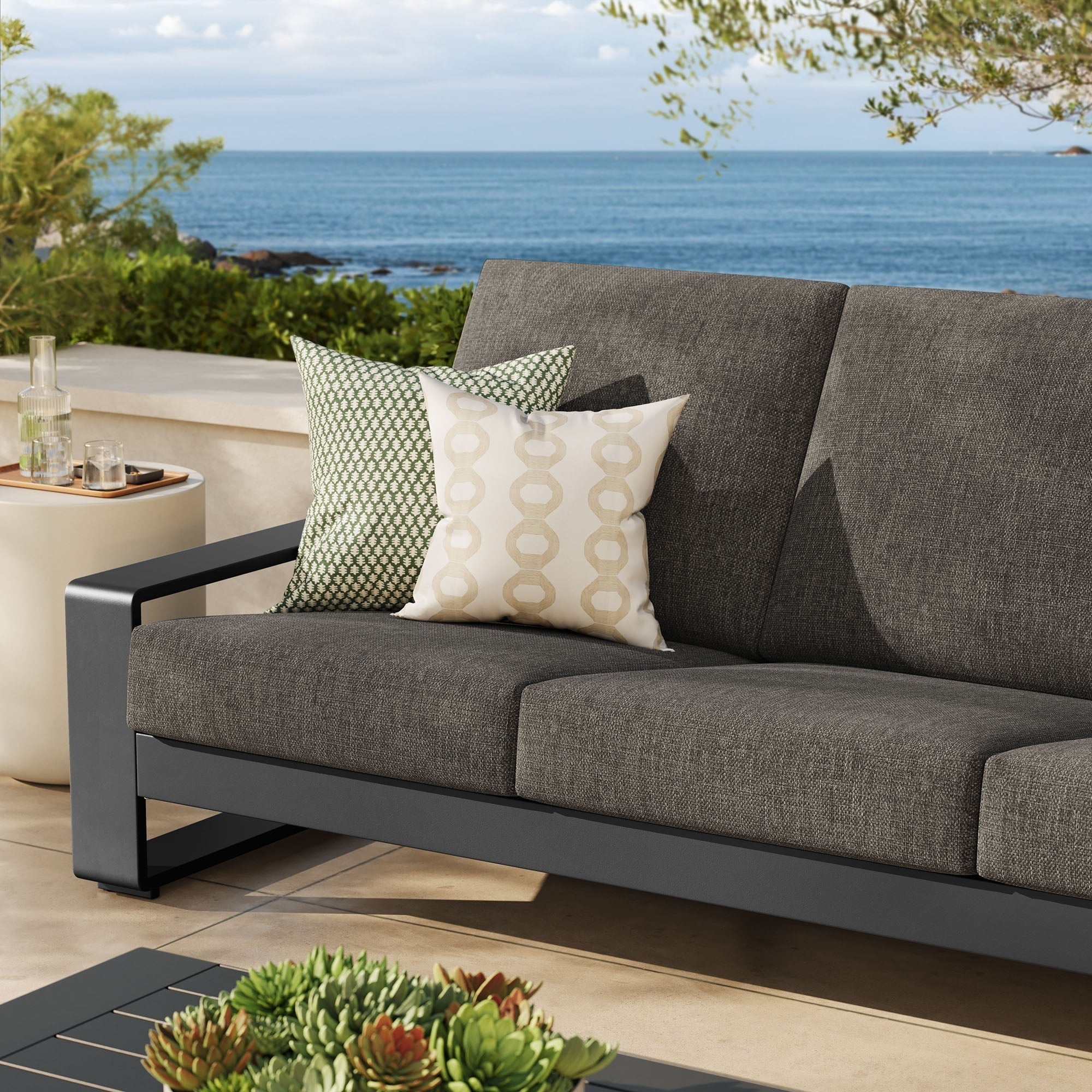 Lirienne Outdoor Patio Aluminum Sofa - Image 21