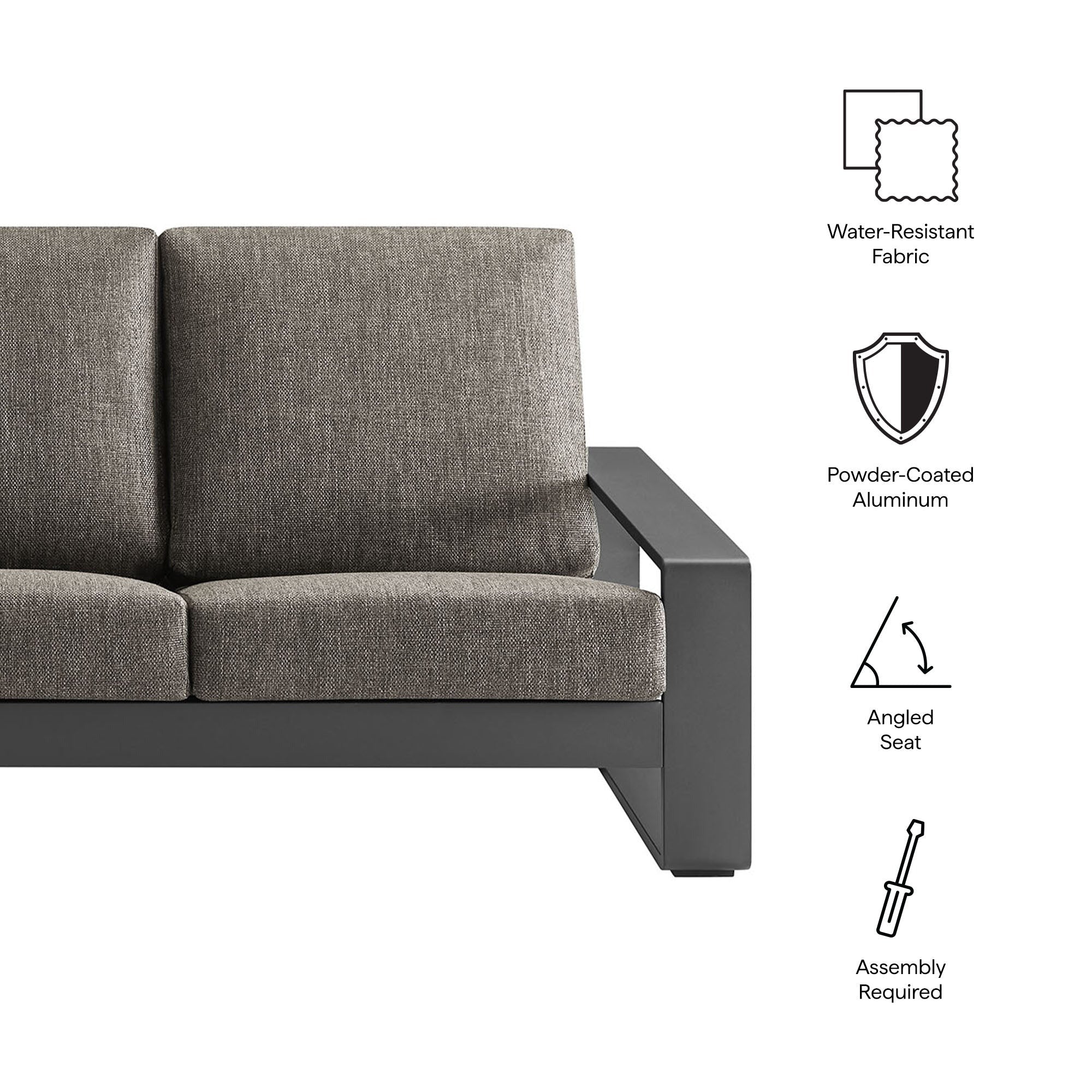 Lirienne Outdoor Patio Aluminum Sofa - Image 26
