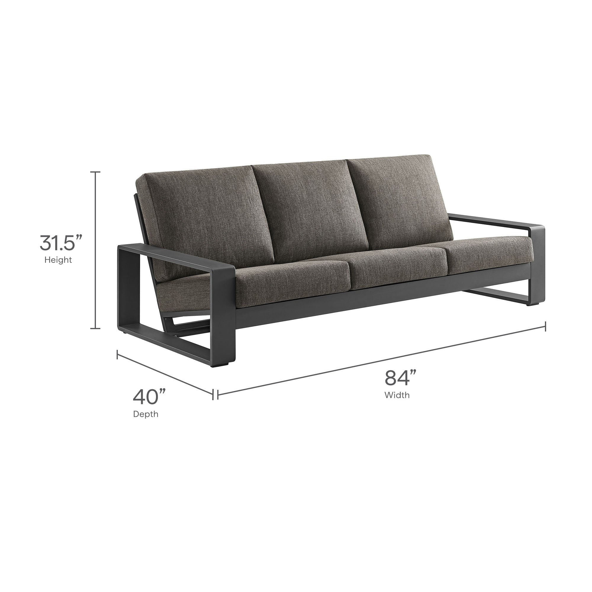 Lirienne Outdoor Patio Aluminum Sofa - Image 27