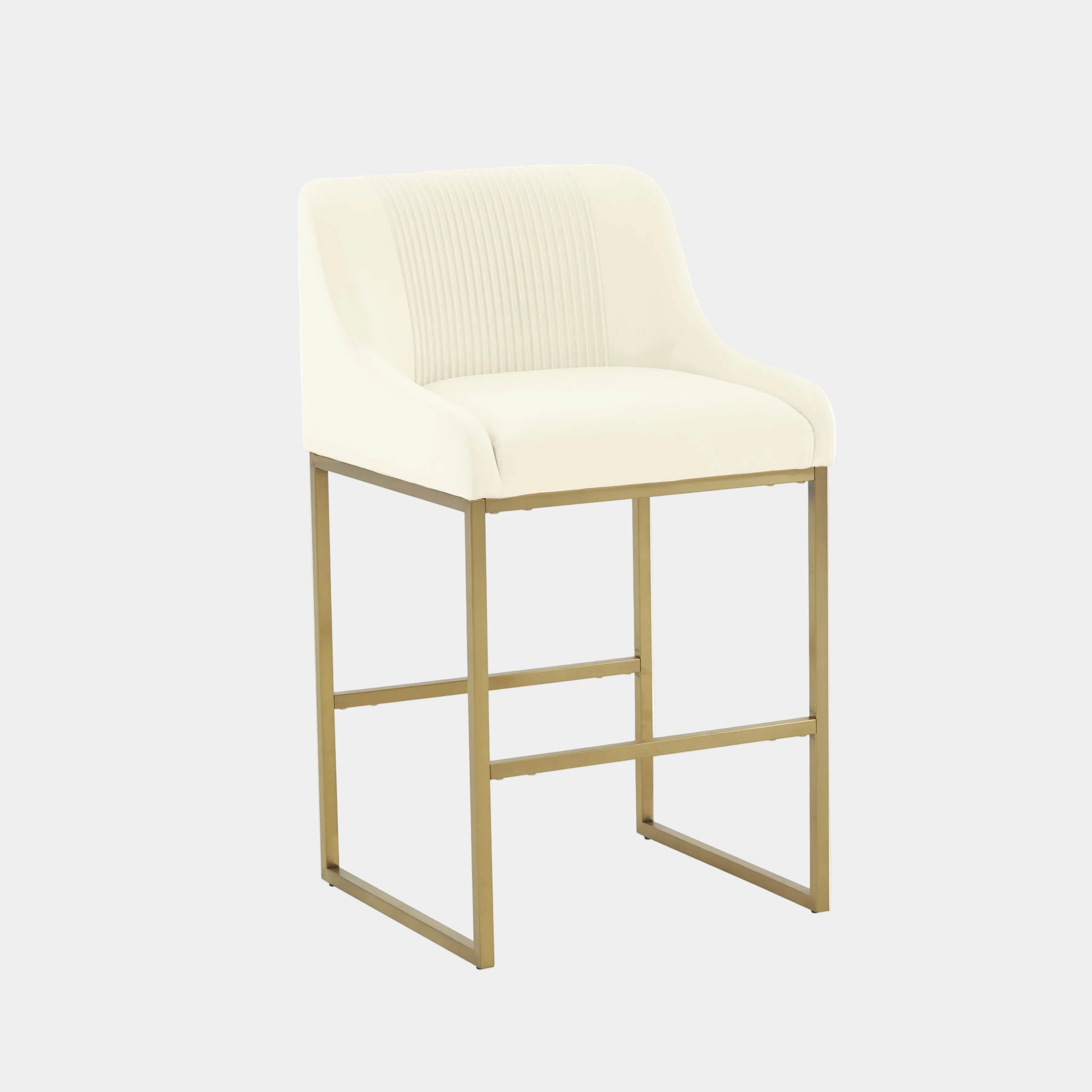 Lisa Pleated Performance Velvet Counter Stool