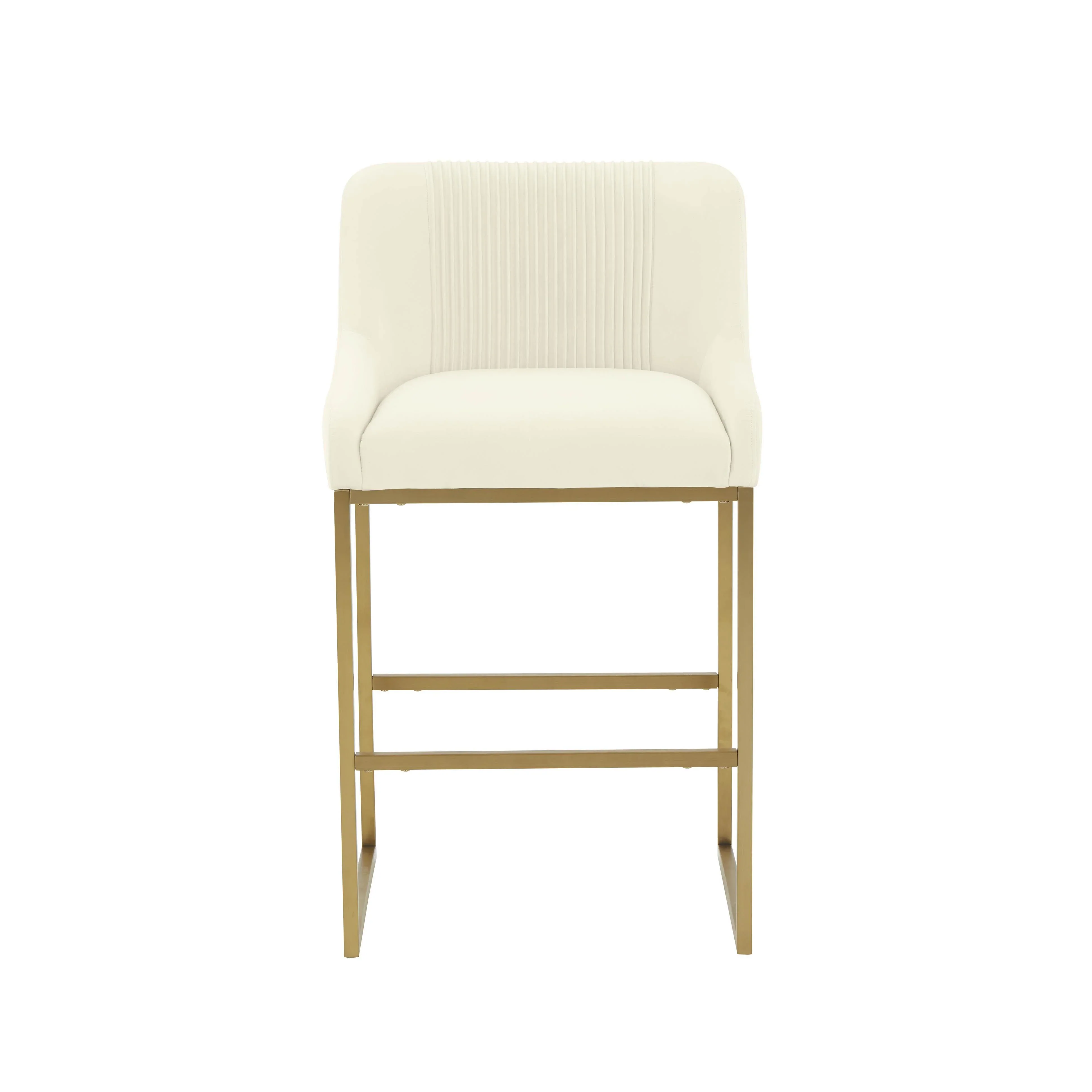 Lisa Pleated Performance Velvet Counter Stool - Image 3
