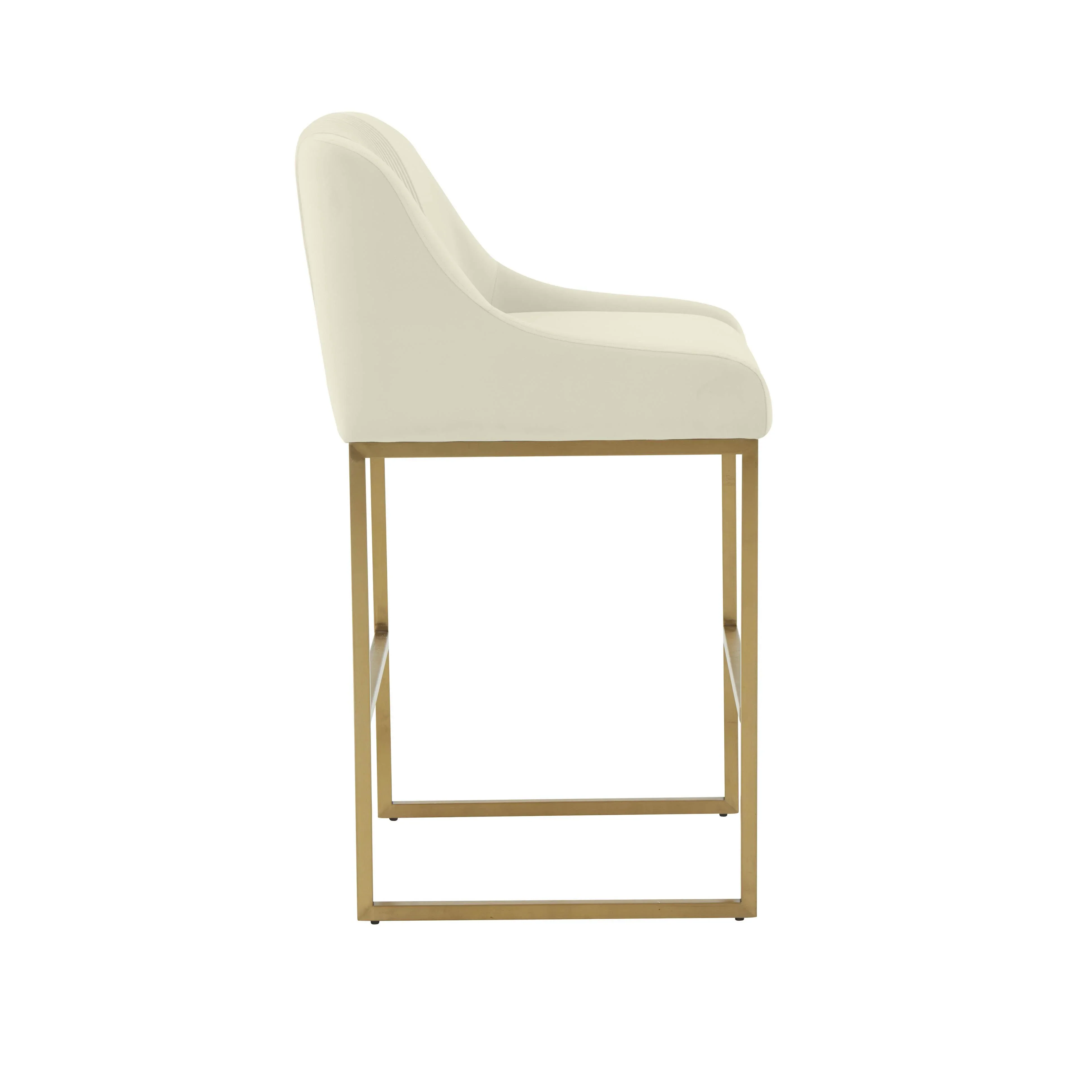 Lisa Pleated Performance Velvet Counter Stool - Image 4