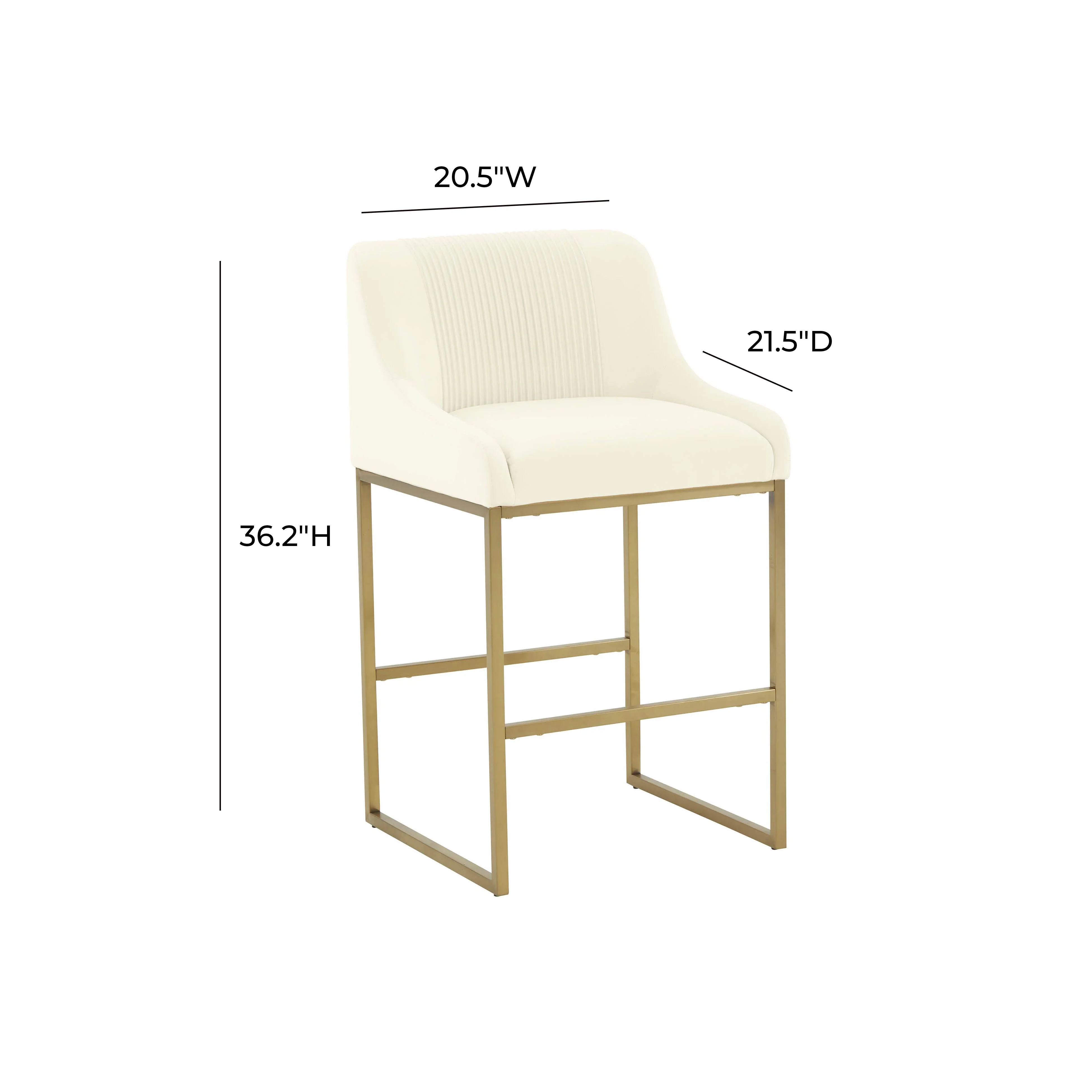 Lisa Pleated Performance Velvet Counter Stool - Image 6