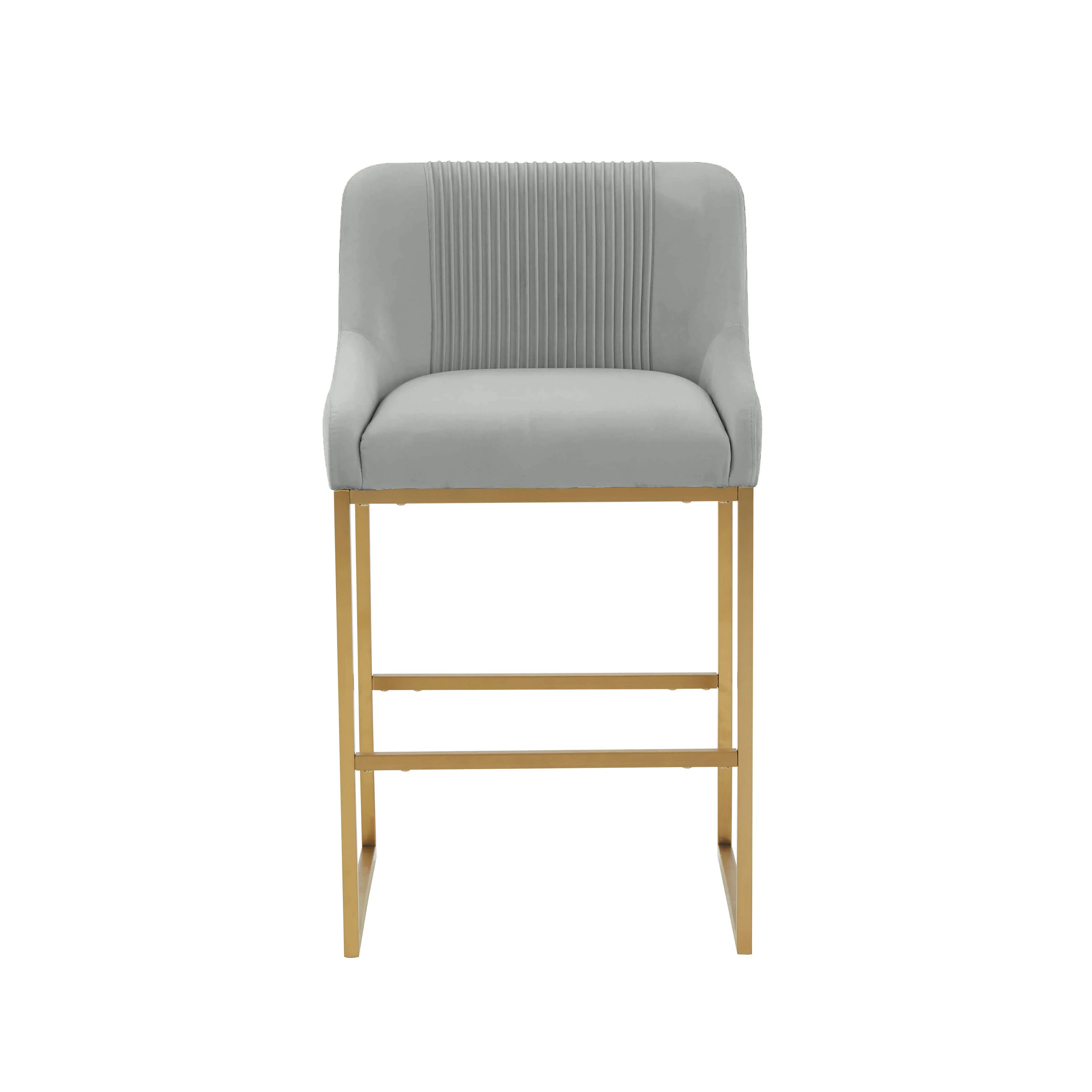Lisa Pleated Performance Velvet Counter Stool - Image 9