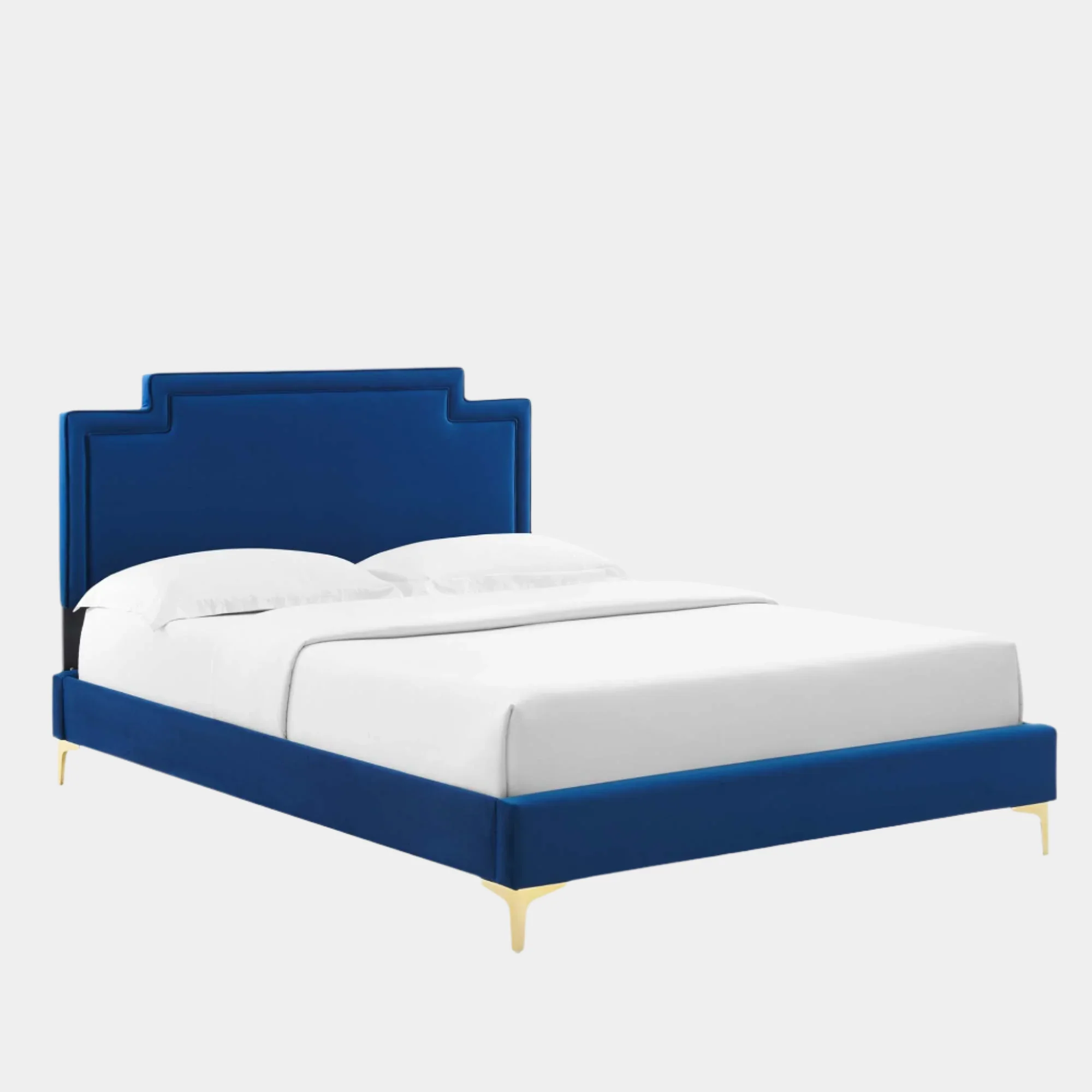 Liva Performance Velvet Bed With Gold Metal Legs - Image 12