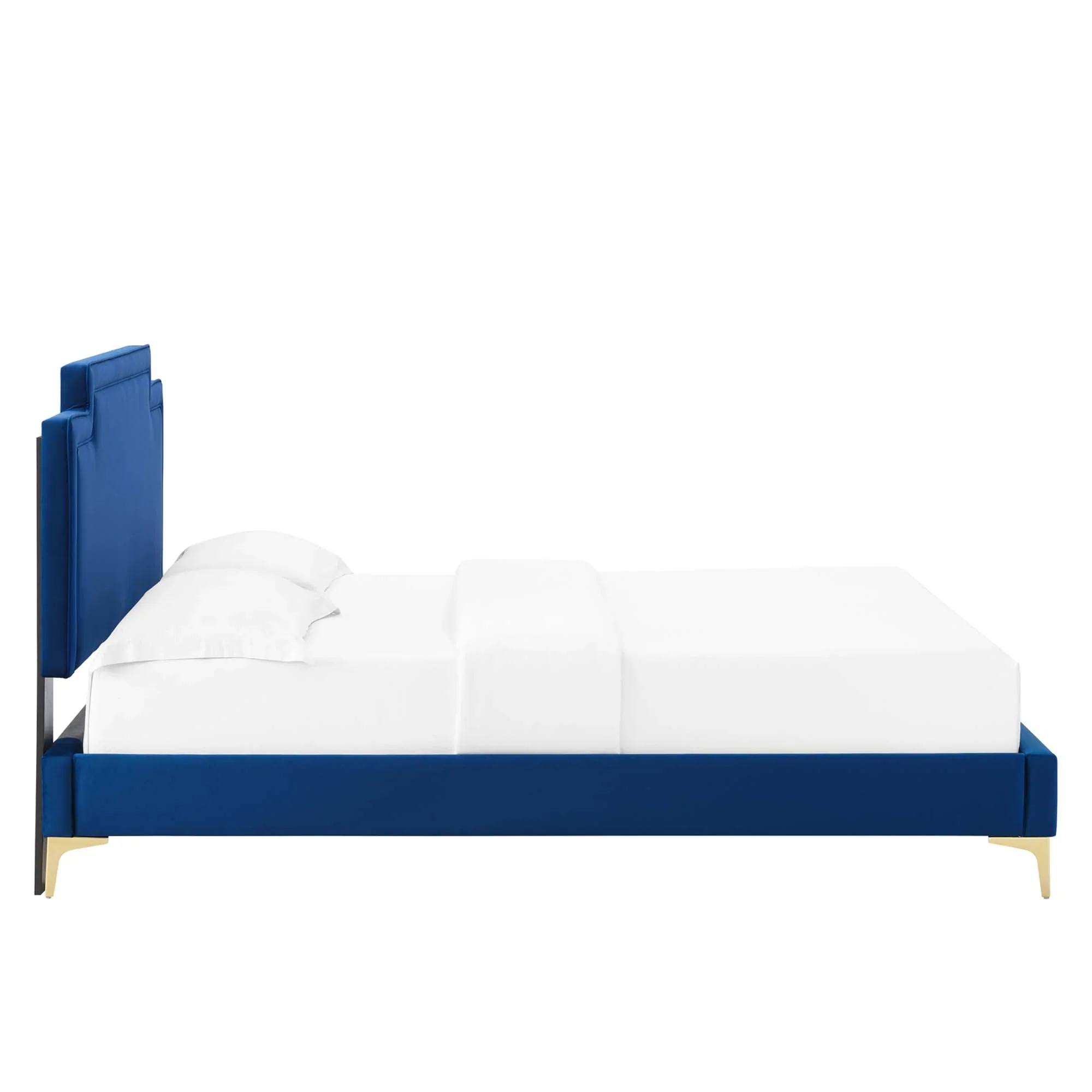 Liva Performance Velvet Bed With Gold Metal Legs - Image 18