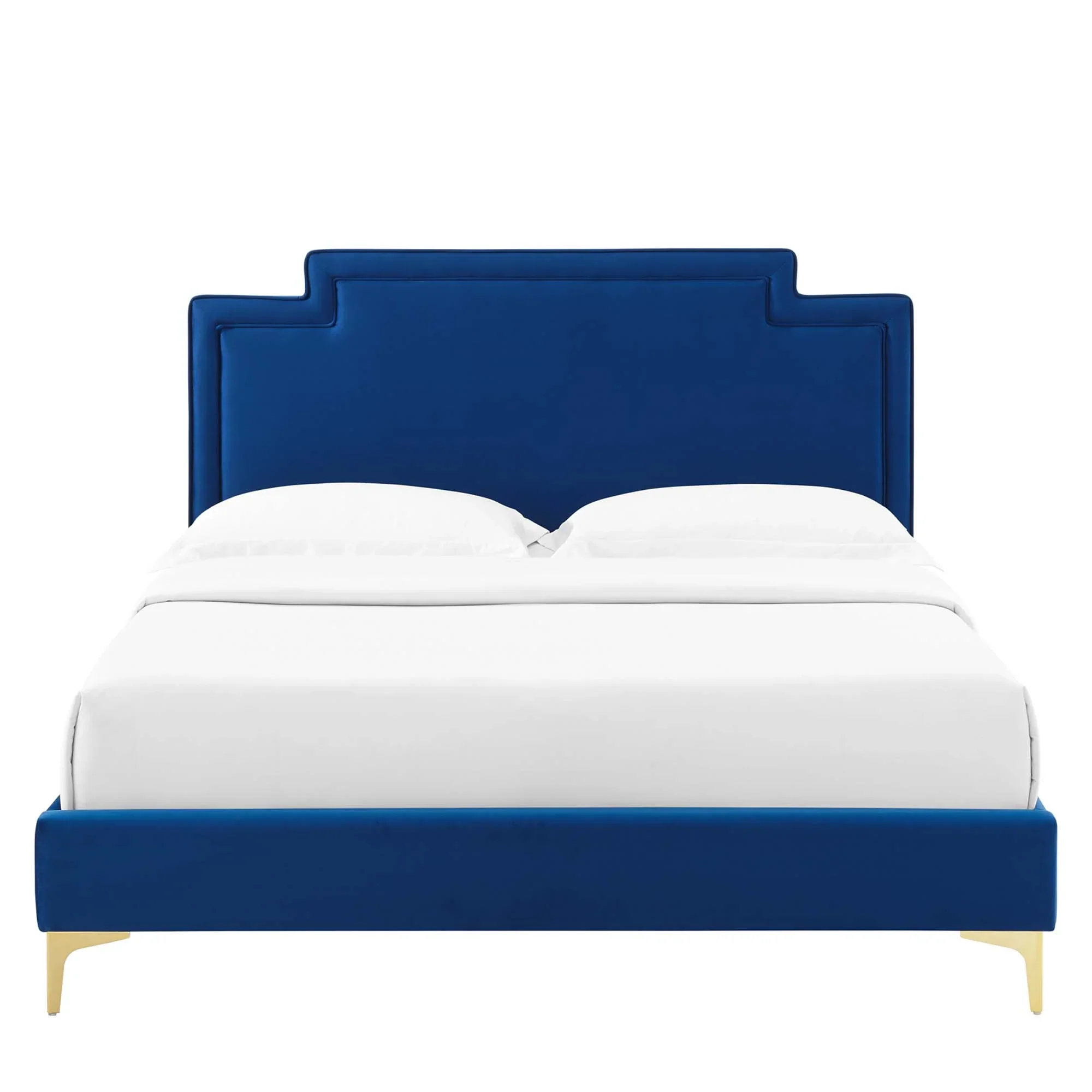 Liva Performance Velvet Bed With Gold Metal Legs - Image 19