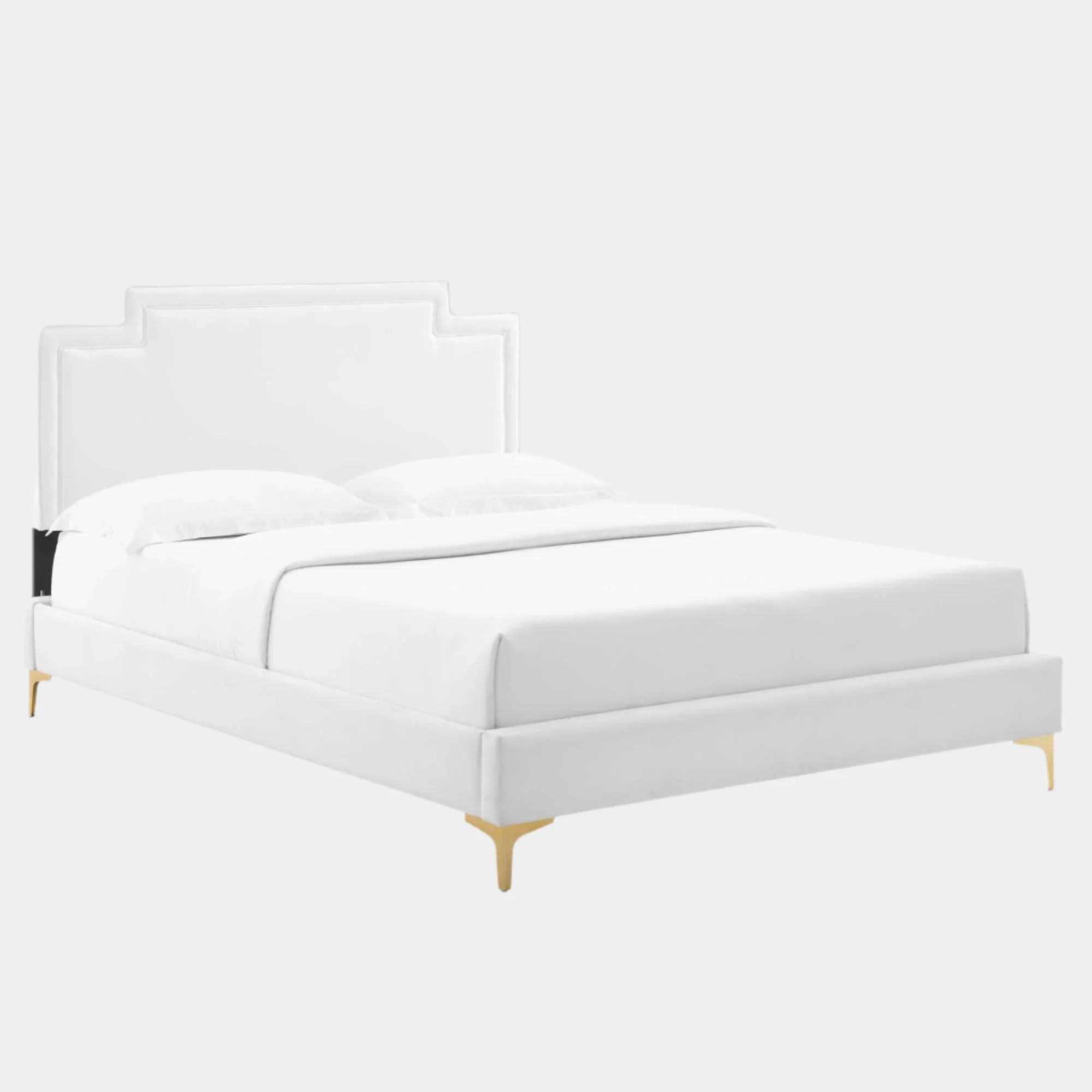 Liva Performance Velvet Bed With Gold Metal Legs - Image 23