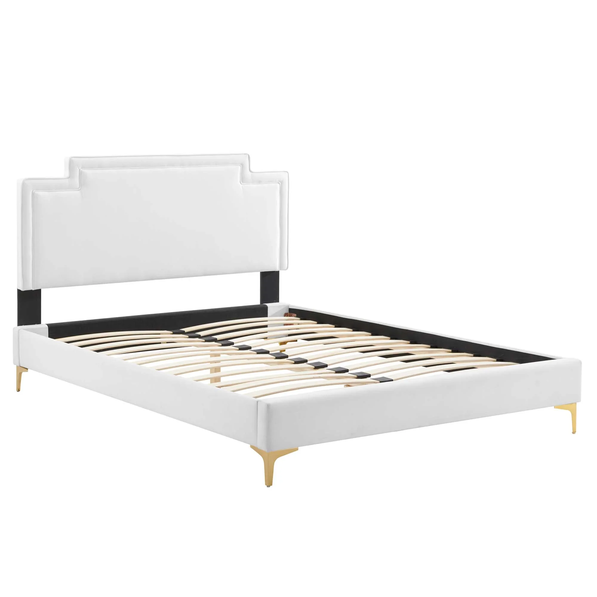 Liva Performance Velvet Bed With Gold Metal Legs - Image 28