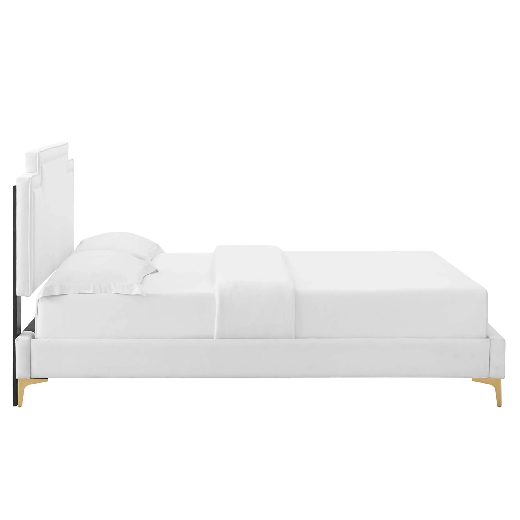 Liva Performance Velvet Bed With Gold Metal Legs - Image 29