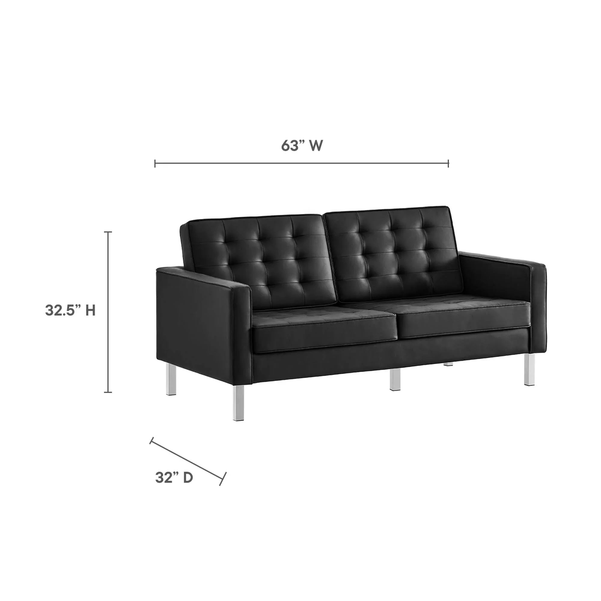 Loft 2-Piece Tufted Vegan Leather Furniture Set - Image 10