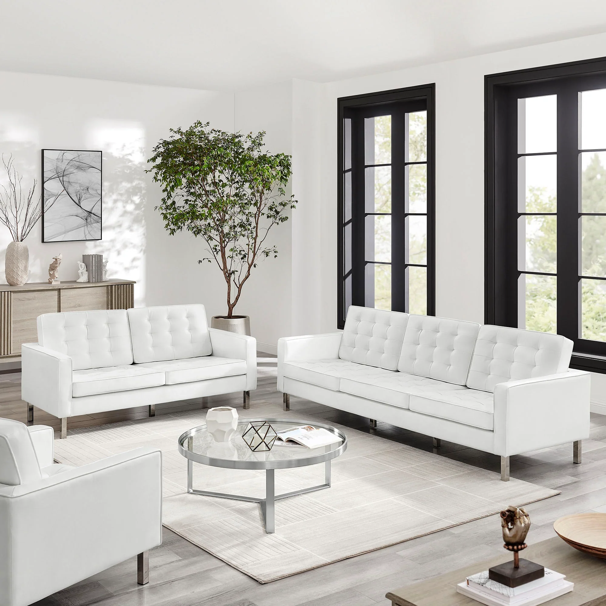 Loft 2-Piece Tufted Vegan Leather Furniture Set - Image 12