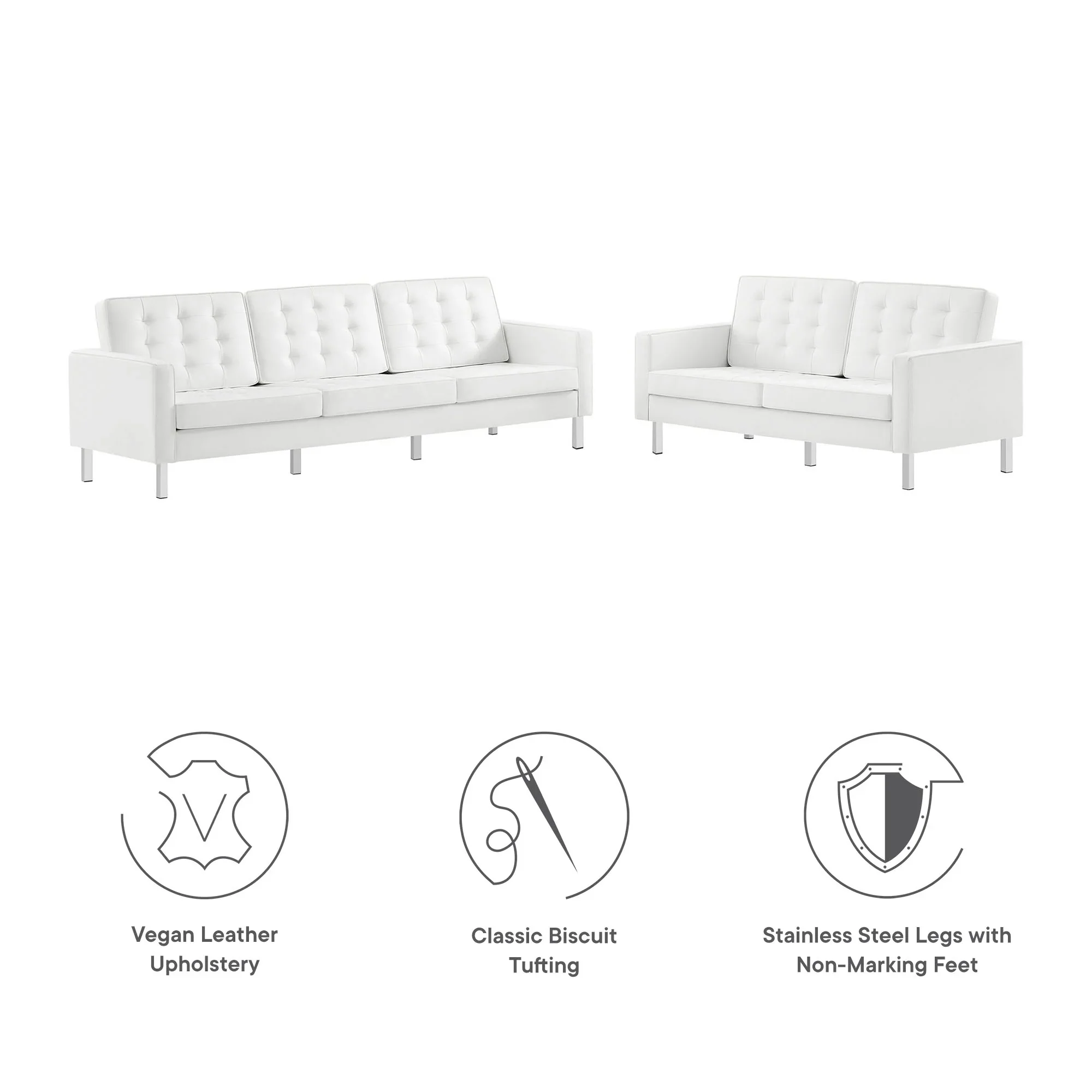 Loft 2-Piece Tufted Vegan Leather Furniture Set - Image 19
