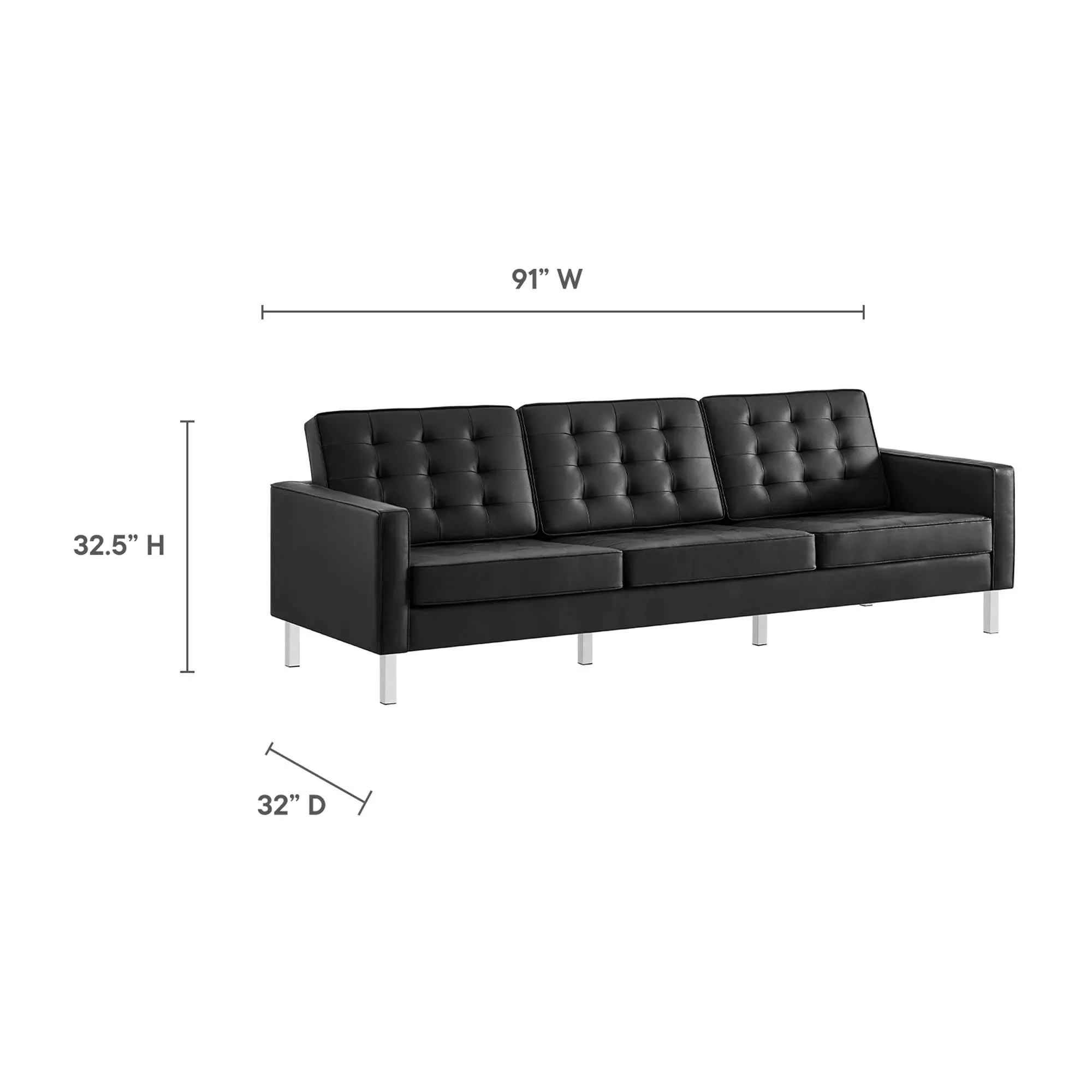 Loft 2-Piece Tufted Vegan Leather Furniture Set - Image 9