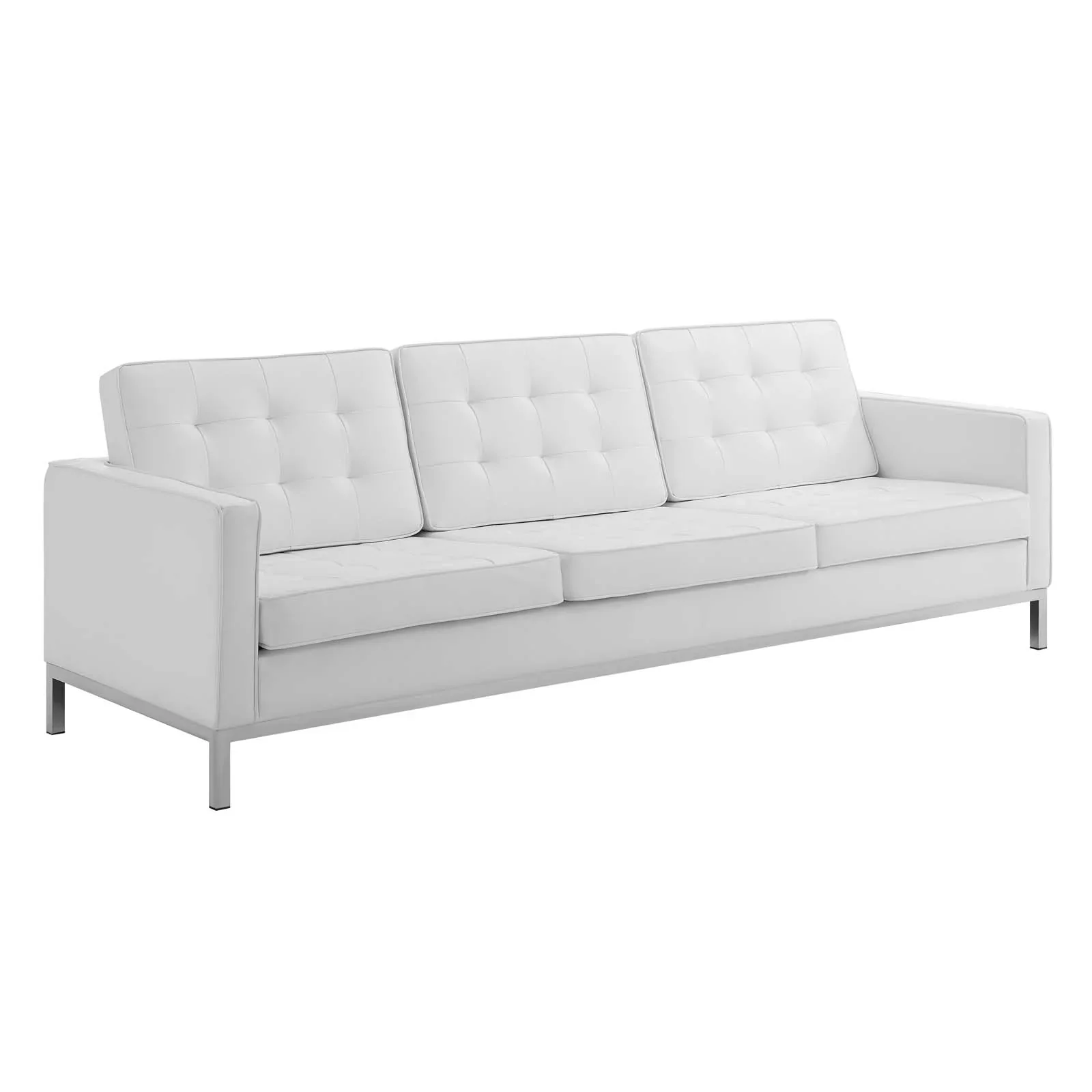 Loft 3 Piece Tufted Upholstered Faux Leather Set - Image 11