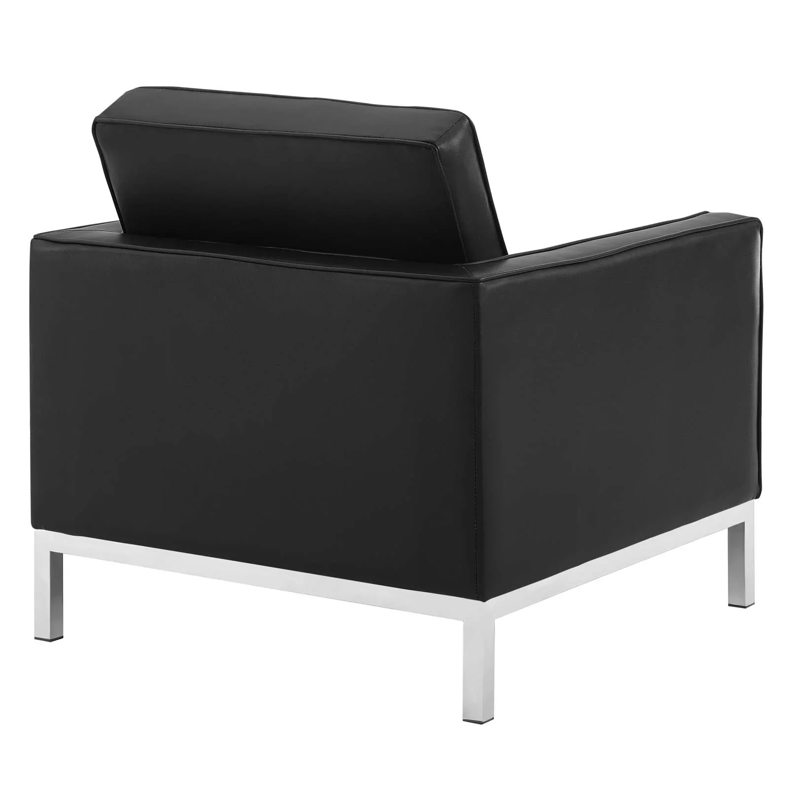 Loft 3 Piece Tufted Upholstered Faux Leather Set - Image 8